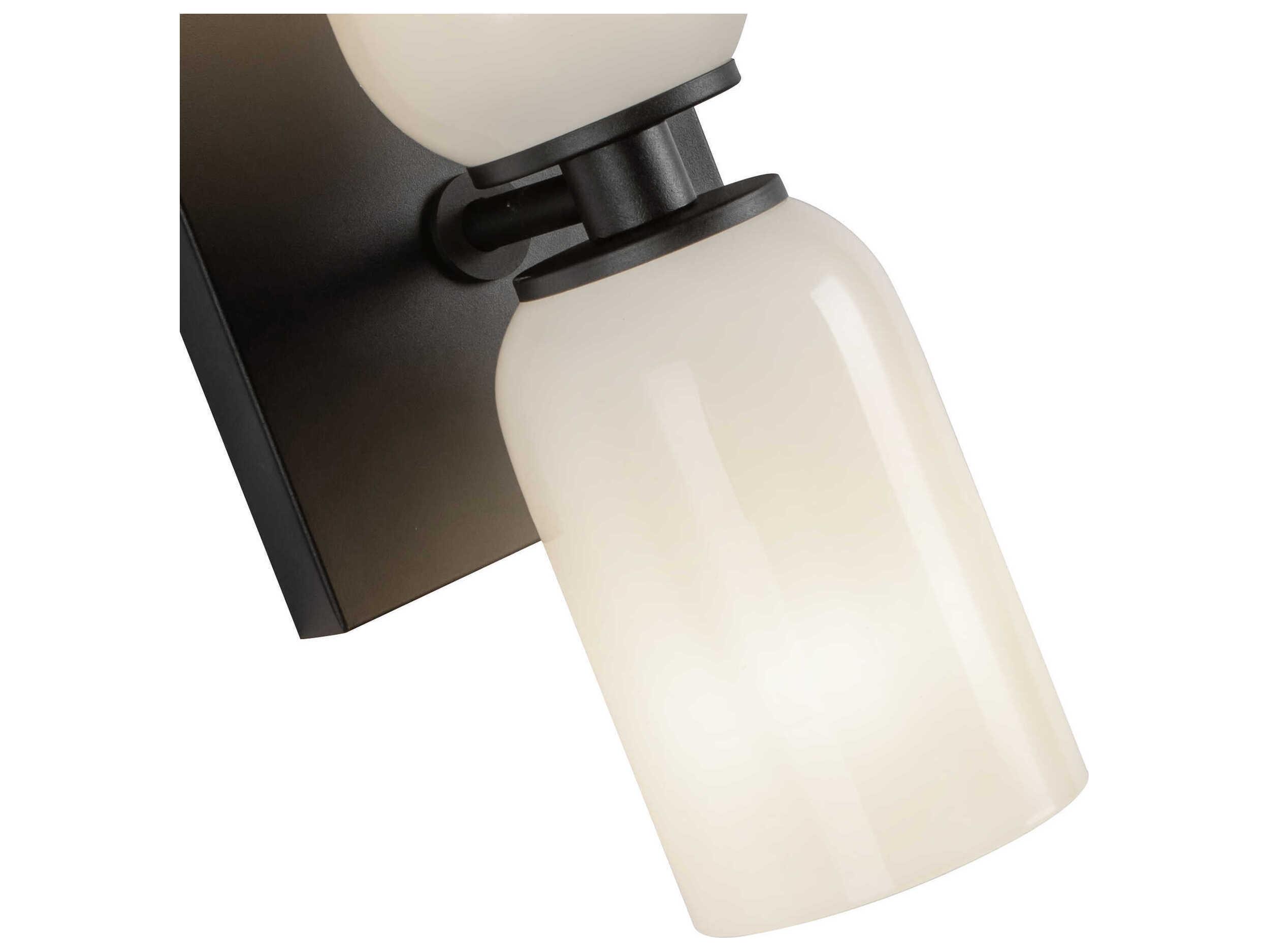 Kuzco Lighting Nola 2-Light Black Glossy Opal Glass Wall Sconce