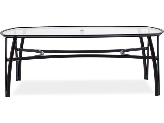 Koverton Modone Tables Aluminum Rectangular Outdoor Patio Dining Table with Umbrella Hole