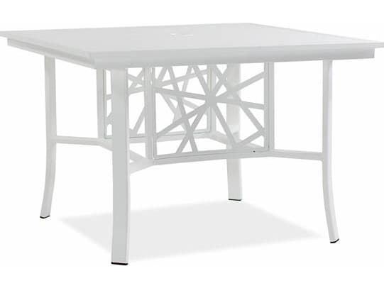 Koverton Parkview Knest Cast Aluminum Square Outdoor Patio Dining Table with Hole