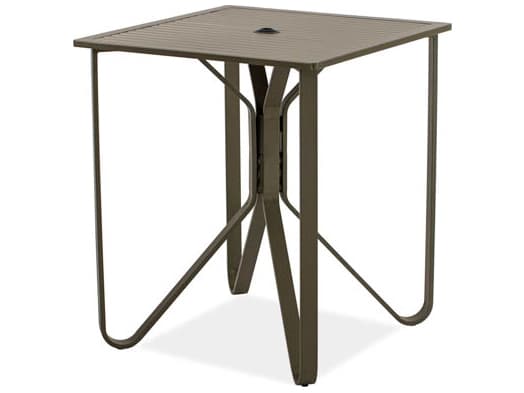 Koverton Chapman Extruded Aluminum Square Outdoor Patio Dining Table with Umbrella Hole