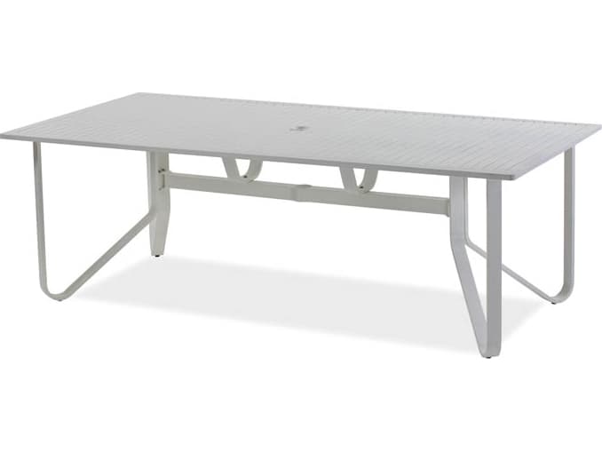 Koverton Chapman Extruded Aluminum Rectangular Outdoor Dining Table with Umbrella Hole