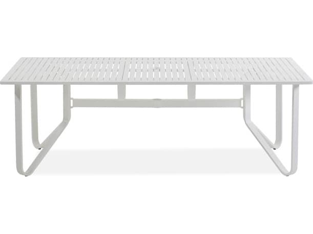 Koverton Chapman Extruded Aluminum Rectangular Outdoor Dining Table with Umbrella Hole