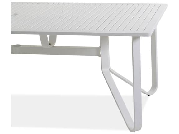 Koverton Chapman Extruded Aluminum Rectangular Outdoor Dining Table with Umbrella Hole