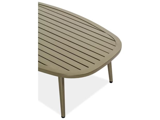Koverton Ella Aluminum Oval Oval Slat Top Outdoor Patio Coffee Table