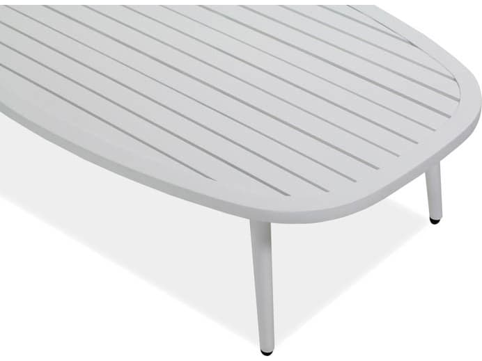 Koverton Ella Aluminum Oval Oval Slat Top Outdoor Patio Coffee Table