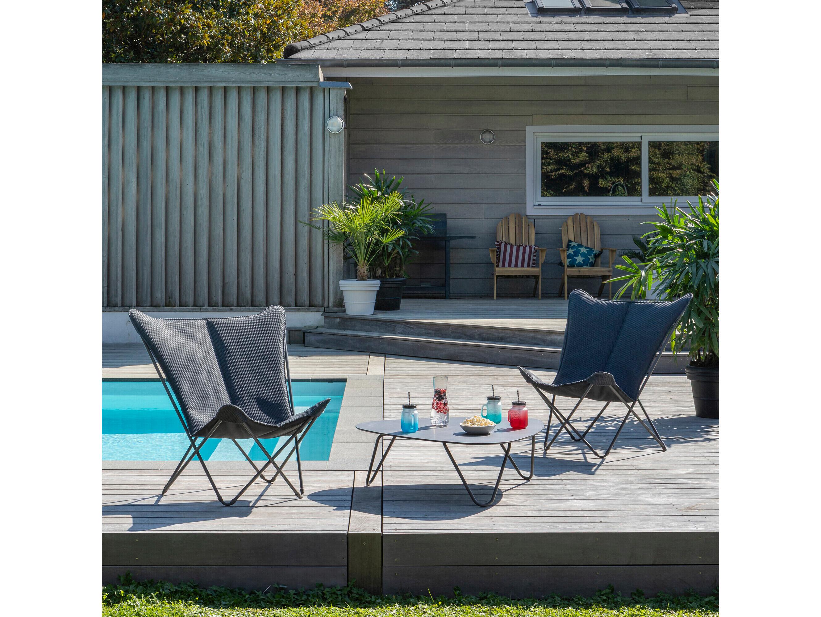 Lafuma Pop Up Steel Cushion Lounge Chair