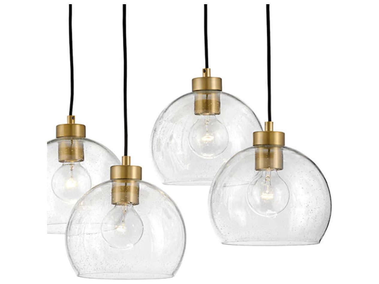 Lark Living Rumi 7-Light Lacquered Brass Bronze Globe Linear Island Pendant