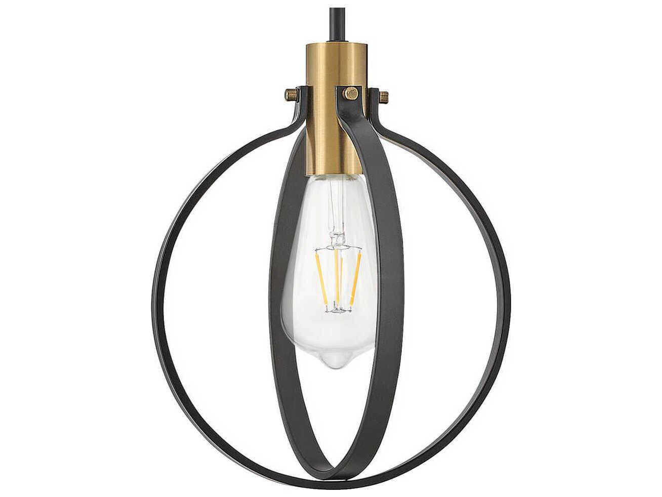 Lark Living Cirque 1-Light Black Lacquered Brass Globe Mini Pendant