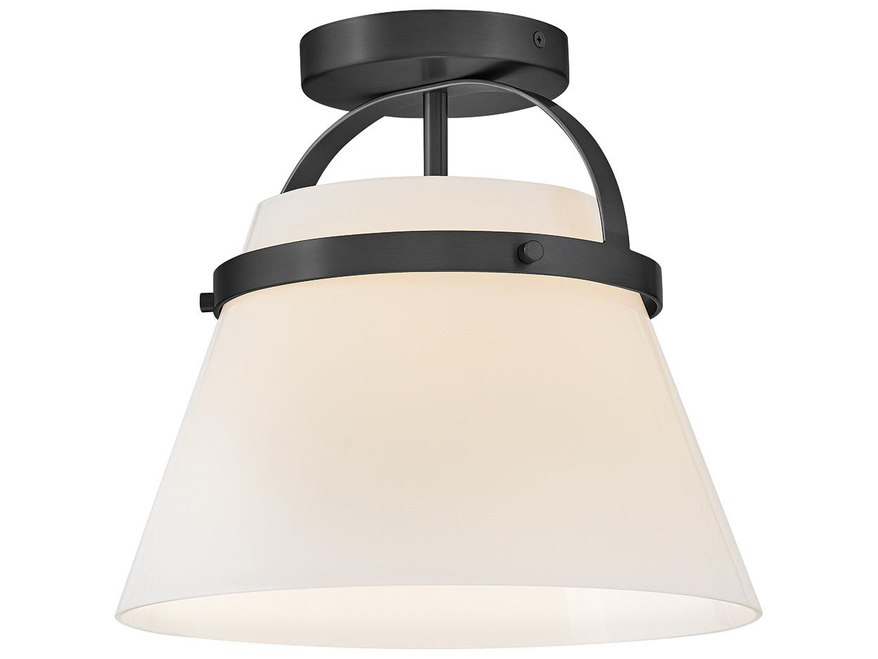 Lark Living Tori 1-Light Black Bell Semi Flush Mount