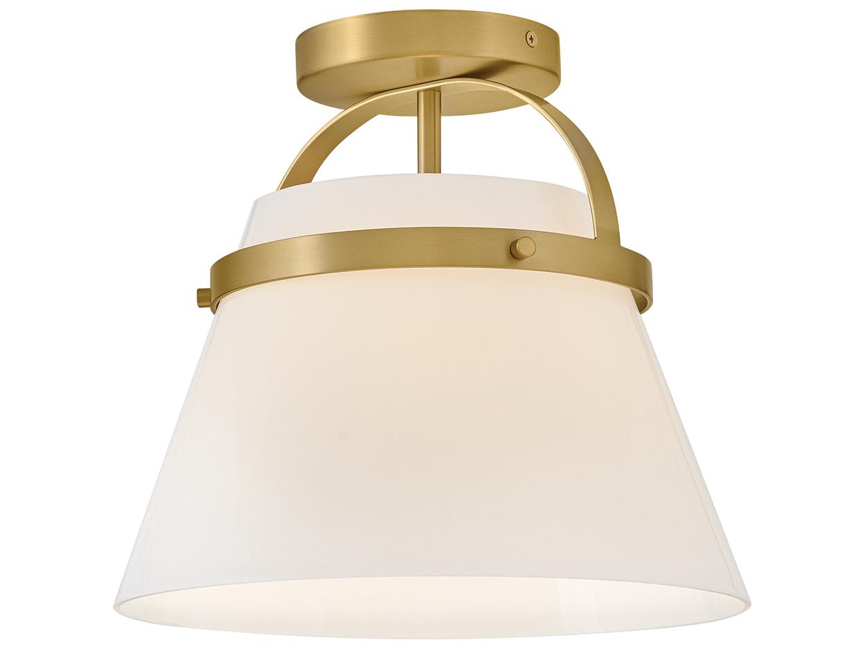 Lark Living Tori 1-Light Lacquered Brass Bell Semi Flush Mount