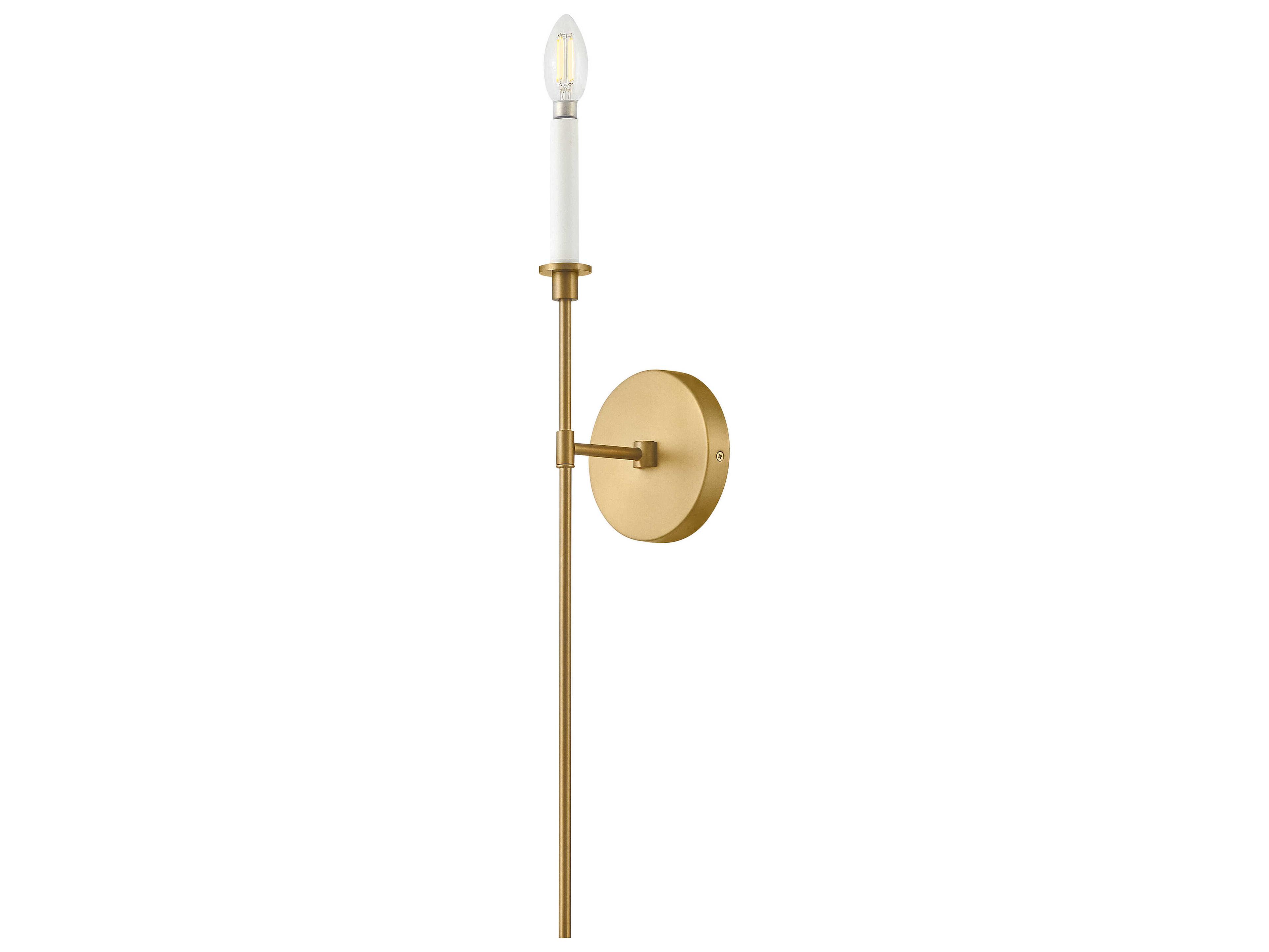 Lark Living Hux 1-Light Lacquered Brass Warm White Wall Sconce