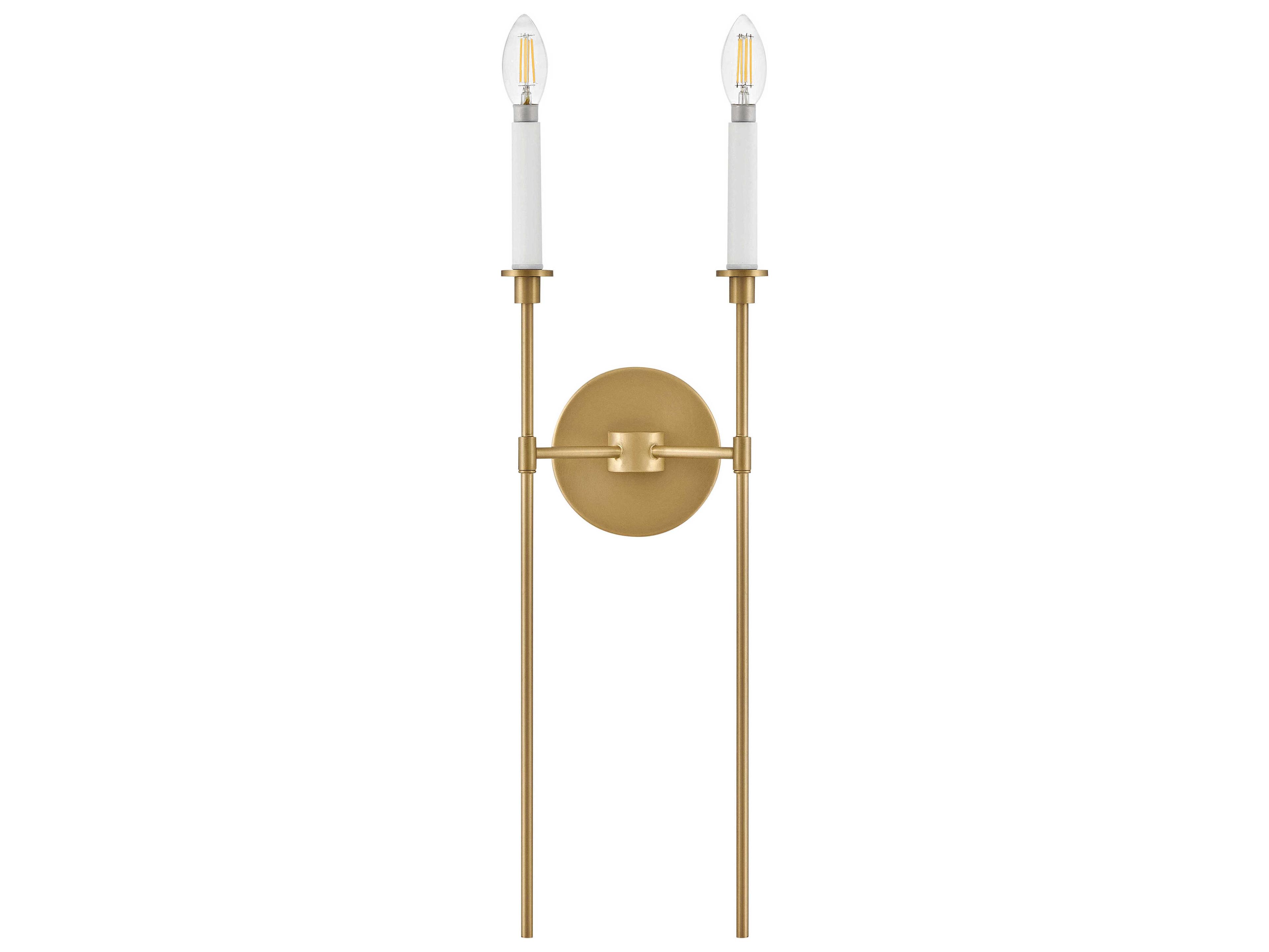 Lark Living Hux 2-Light Lacquered Brass Warm White Wall Sconce