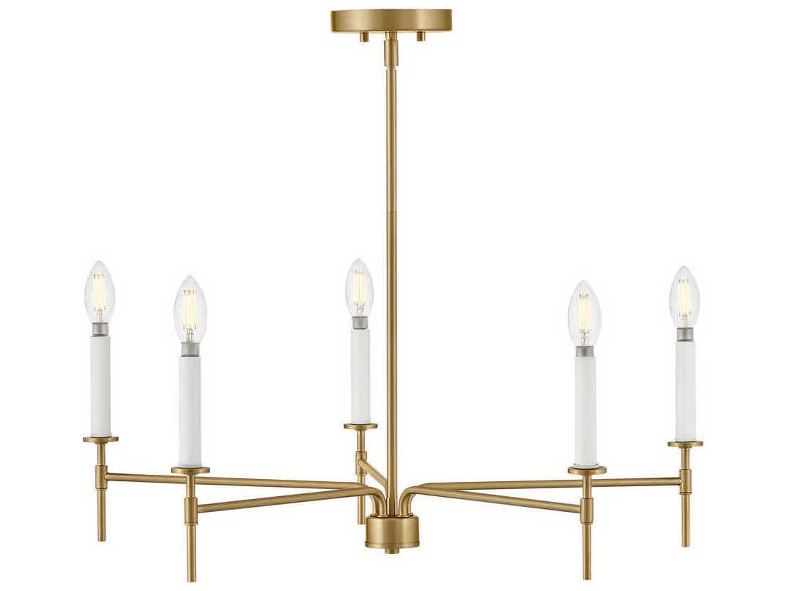 Lark Living Hux 5-Light Lacquered Brass Warm White Candelabra Chandelier