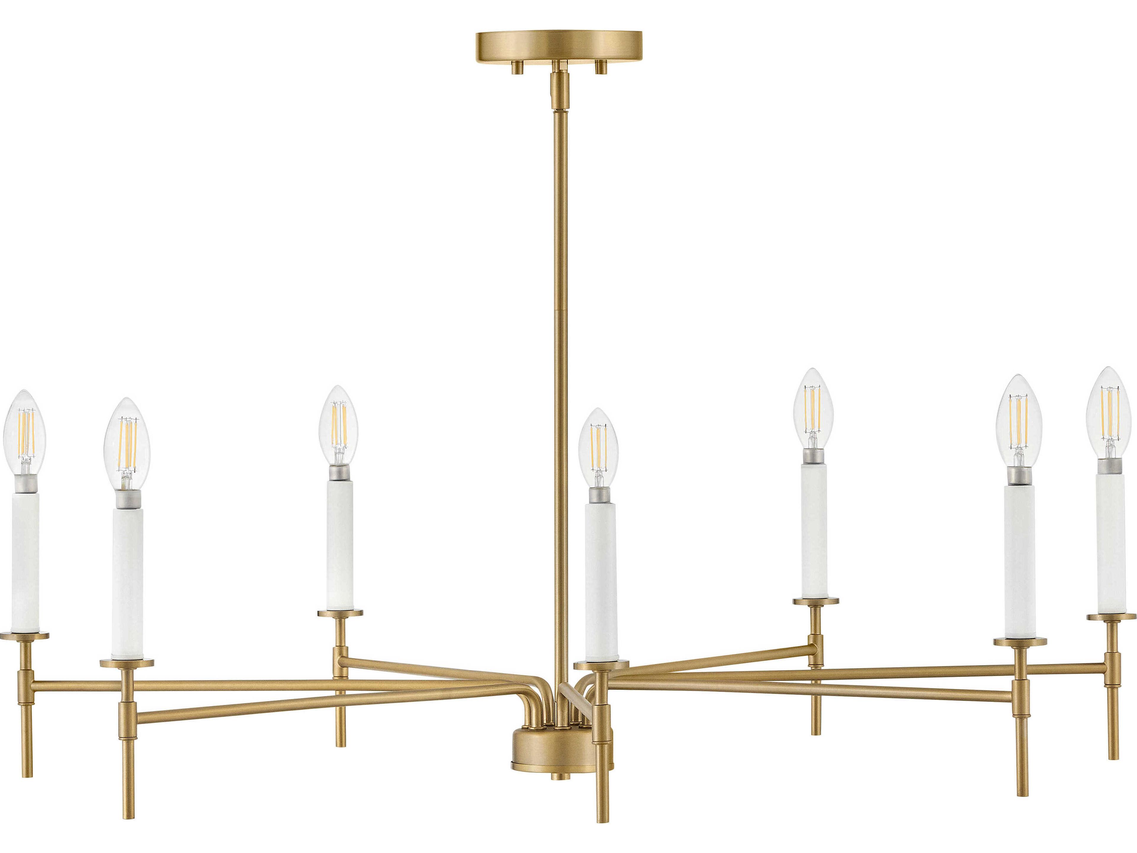 Lark Living Hux 7-Light Lacquered Brass Warm White Candelabra Chandelier
