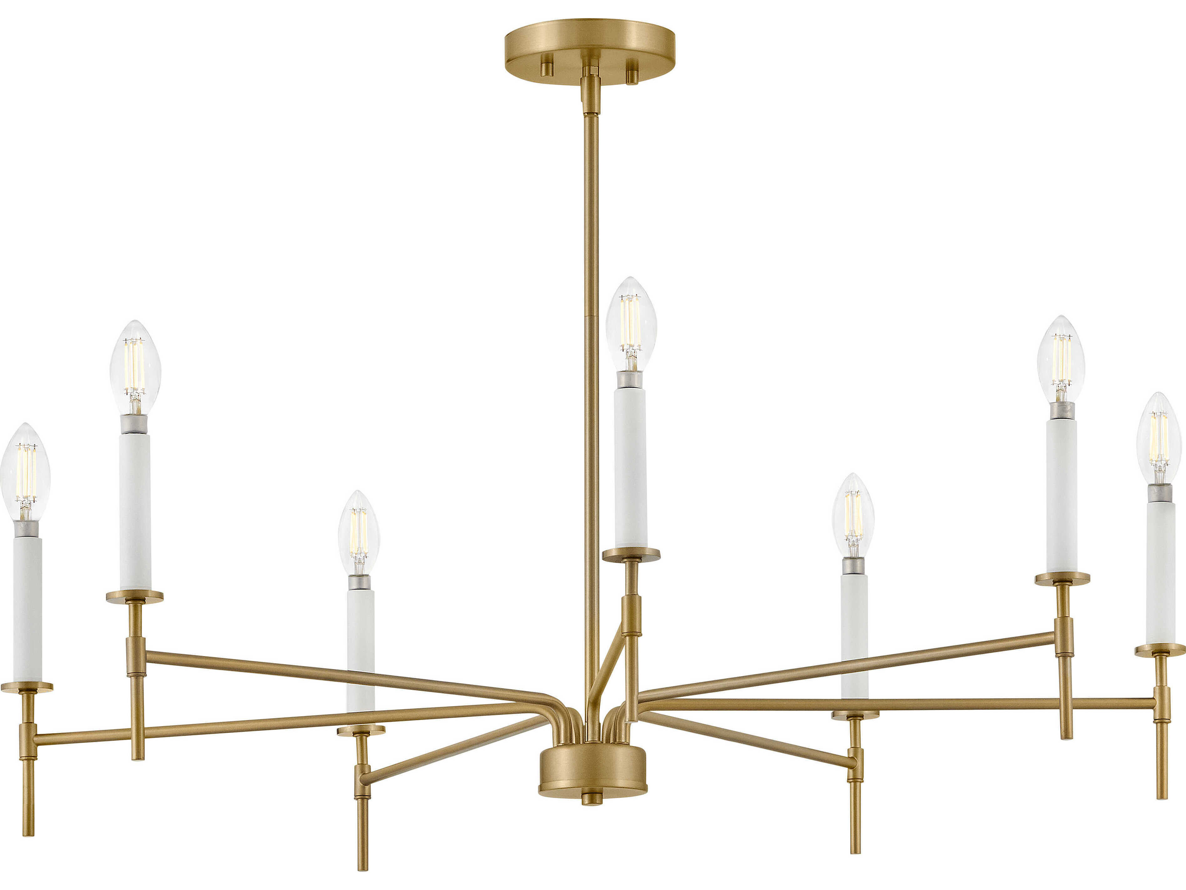 Lark Living Hux 7-Light Lacquered Brass Warm White Candelabra Chandelier
