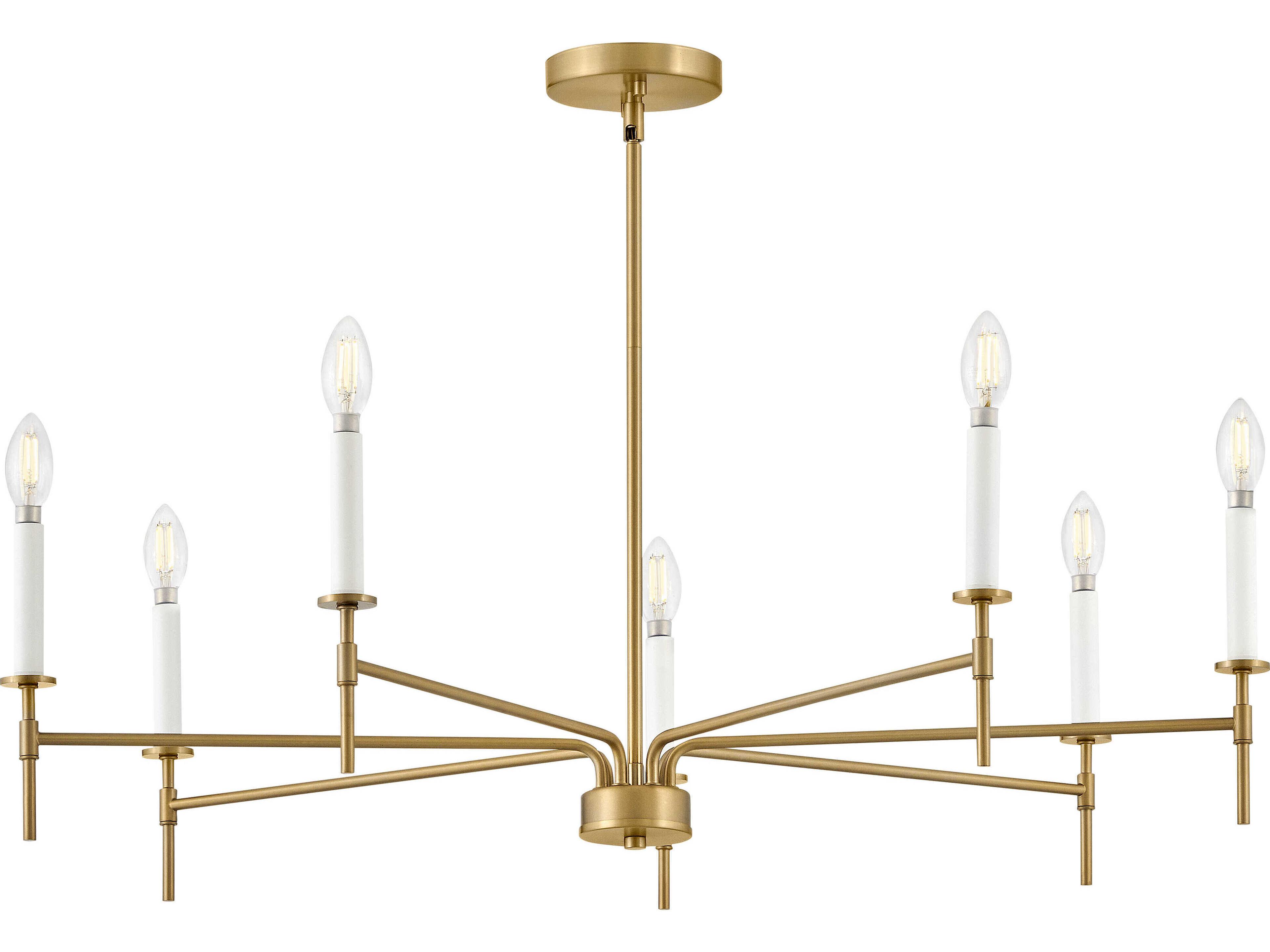 Lark Living Hux 7-Light Lacquered Brass Warm White Candelabra Chandelier