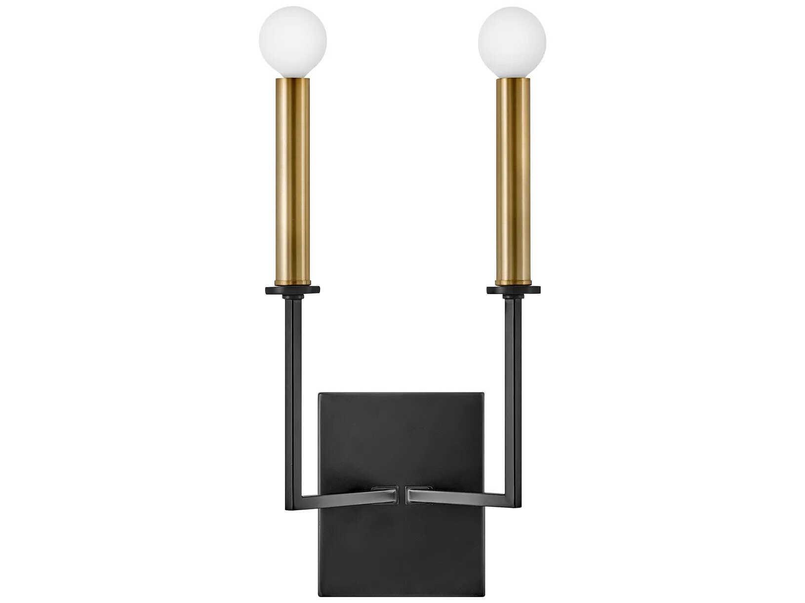 Lark Living Lazlo 2-Light Black Lacquered Brass Wall Sconce