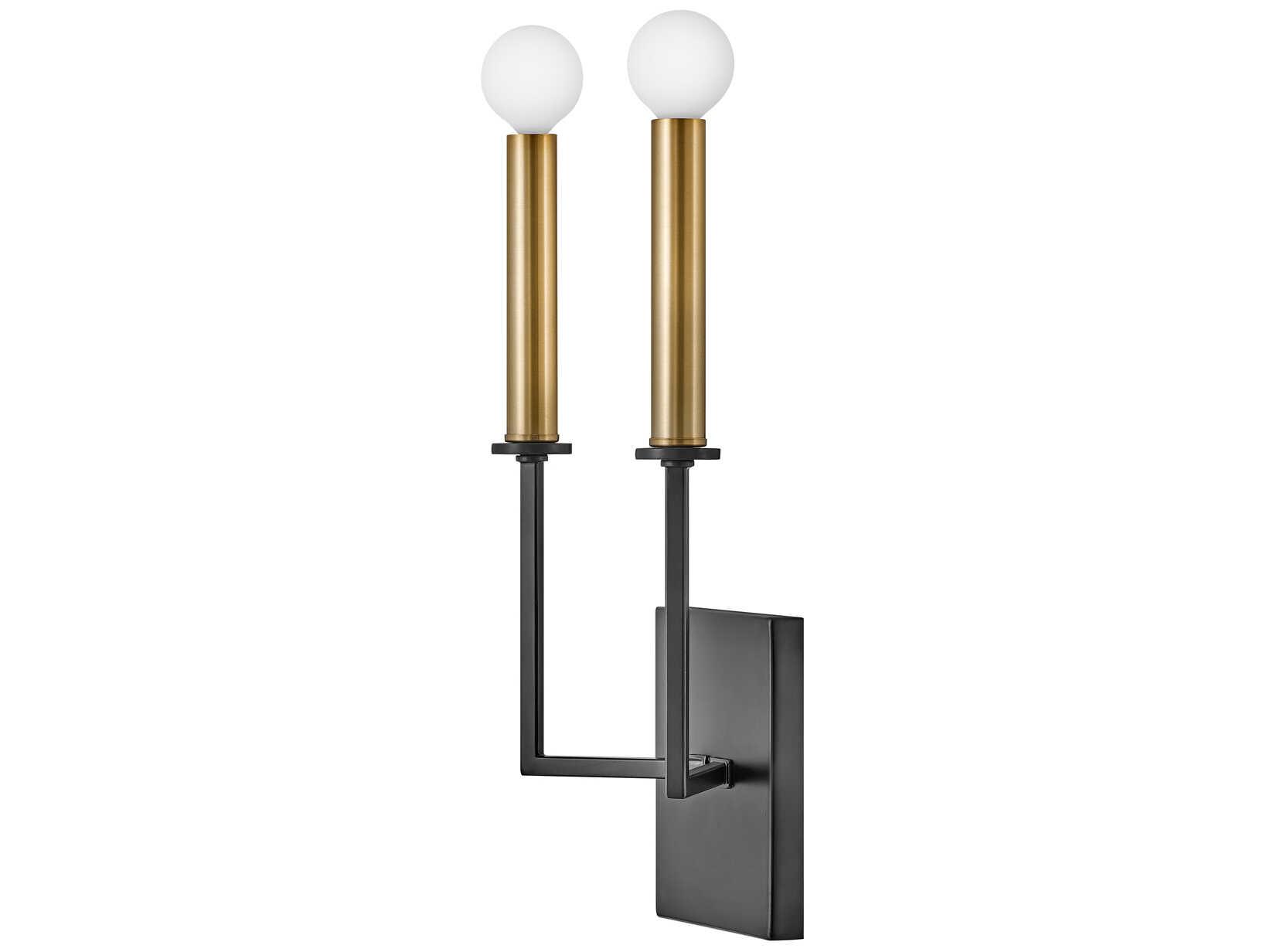 Lark Living Lazlo 2-Light Black Lacquered Brass Wall Sconce