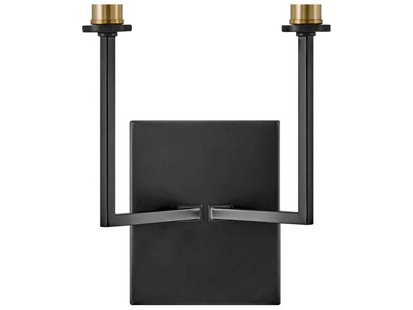 Lark Living Lazlo 2-Light Black Lacquered Brass Wall Sconce