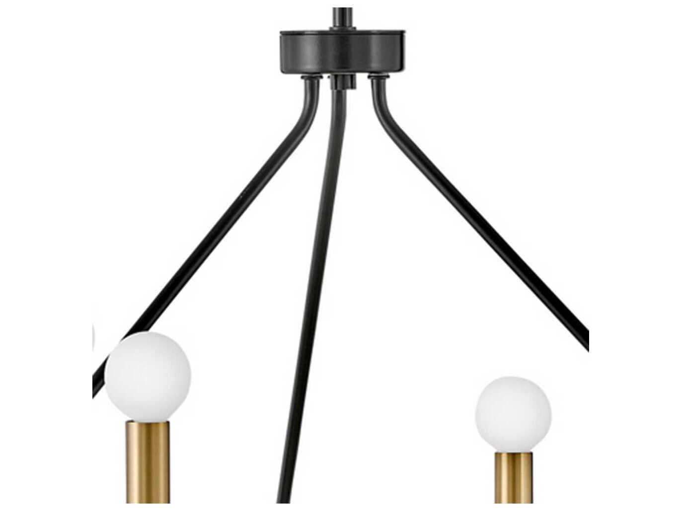 Lark Living Lazlo 6-Light Black Lacquered Brass Chandelier