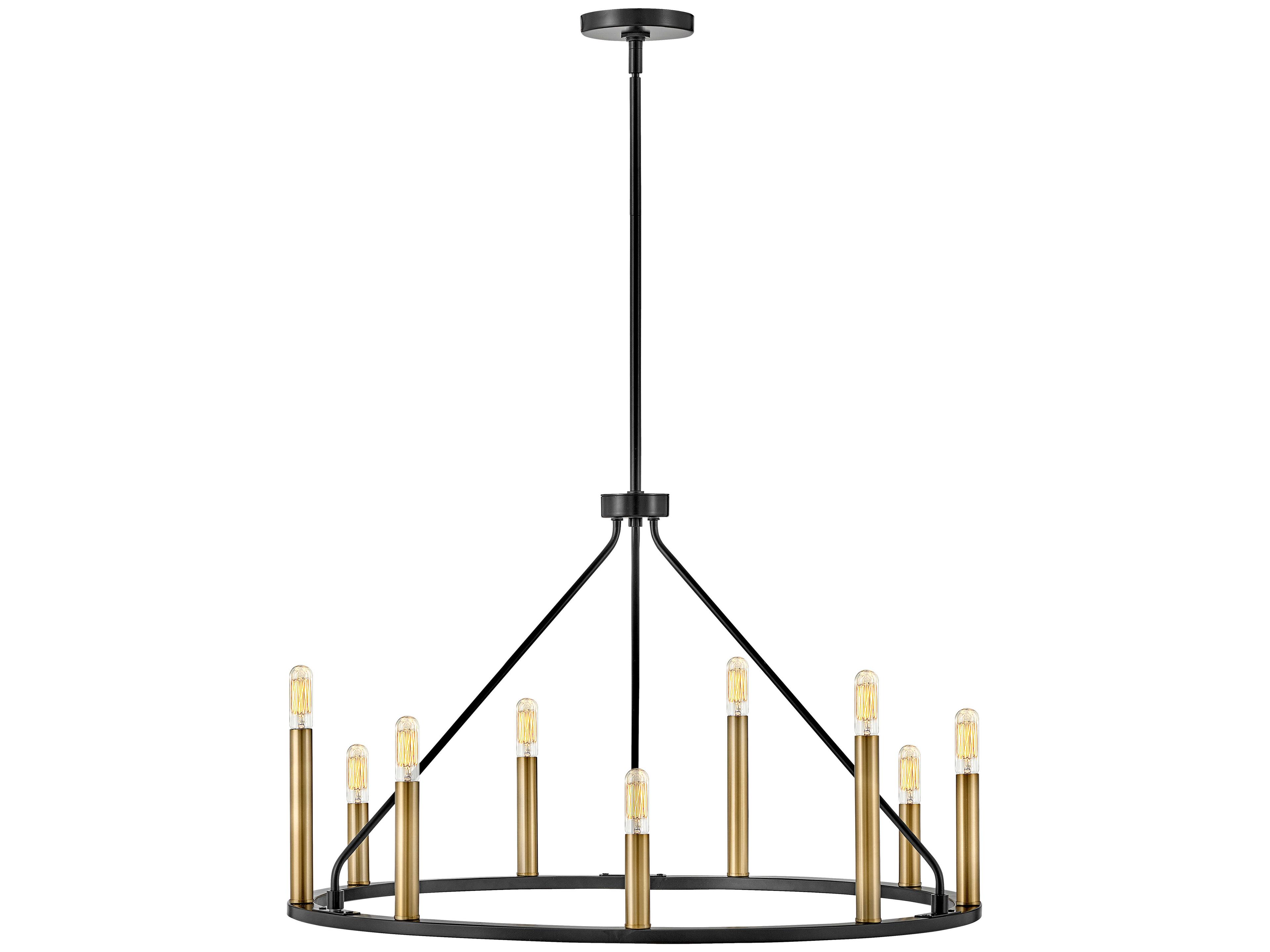 Lark Living Lazlo 9-Light Black Lacquered Brass Chandelier