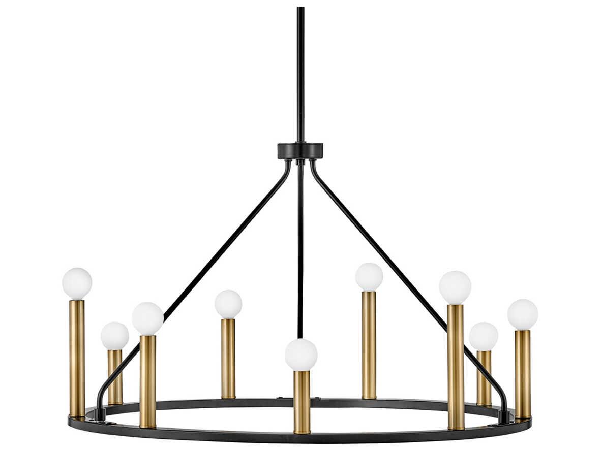 Lark Living Lazlo 9-Light Black Lacquered Brass Chandelier