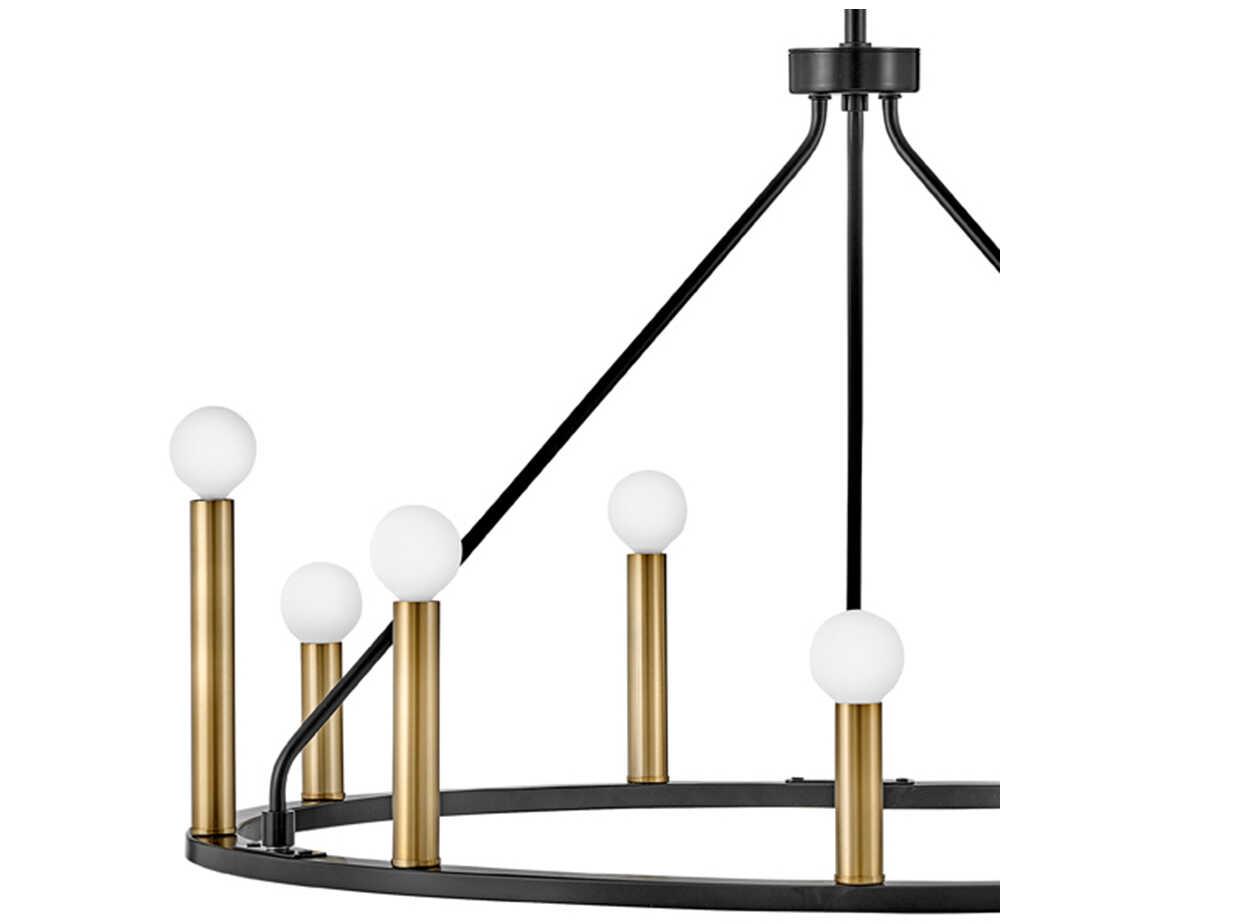 Lark Living Lazlo 9-Light Black Lacquered Brass Chandelier