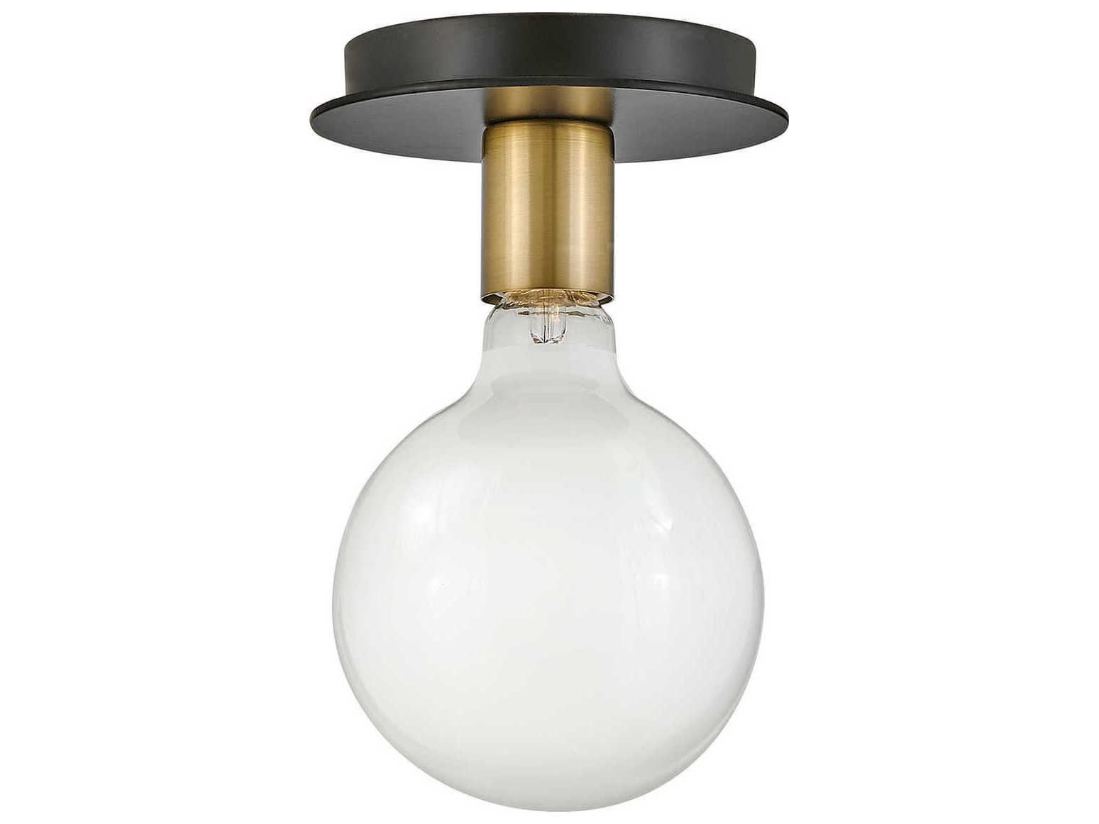 Lark Living Bobbie 1-Light Lacquered Brass Black Flush Mount