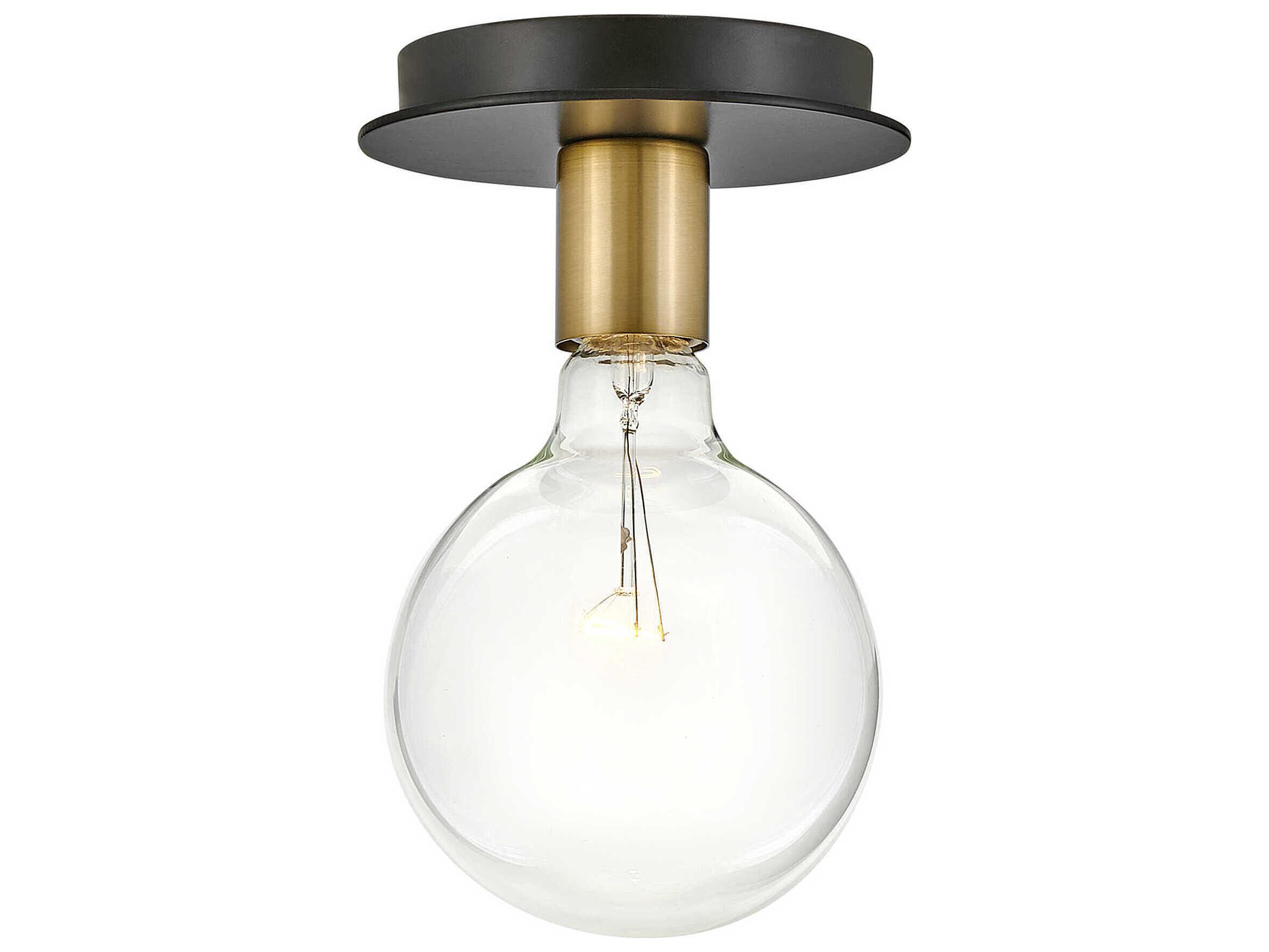 Lark Living Bobbie 1-Light Lacquered Brass Black Flush Mount