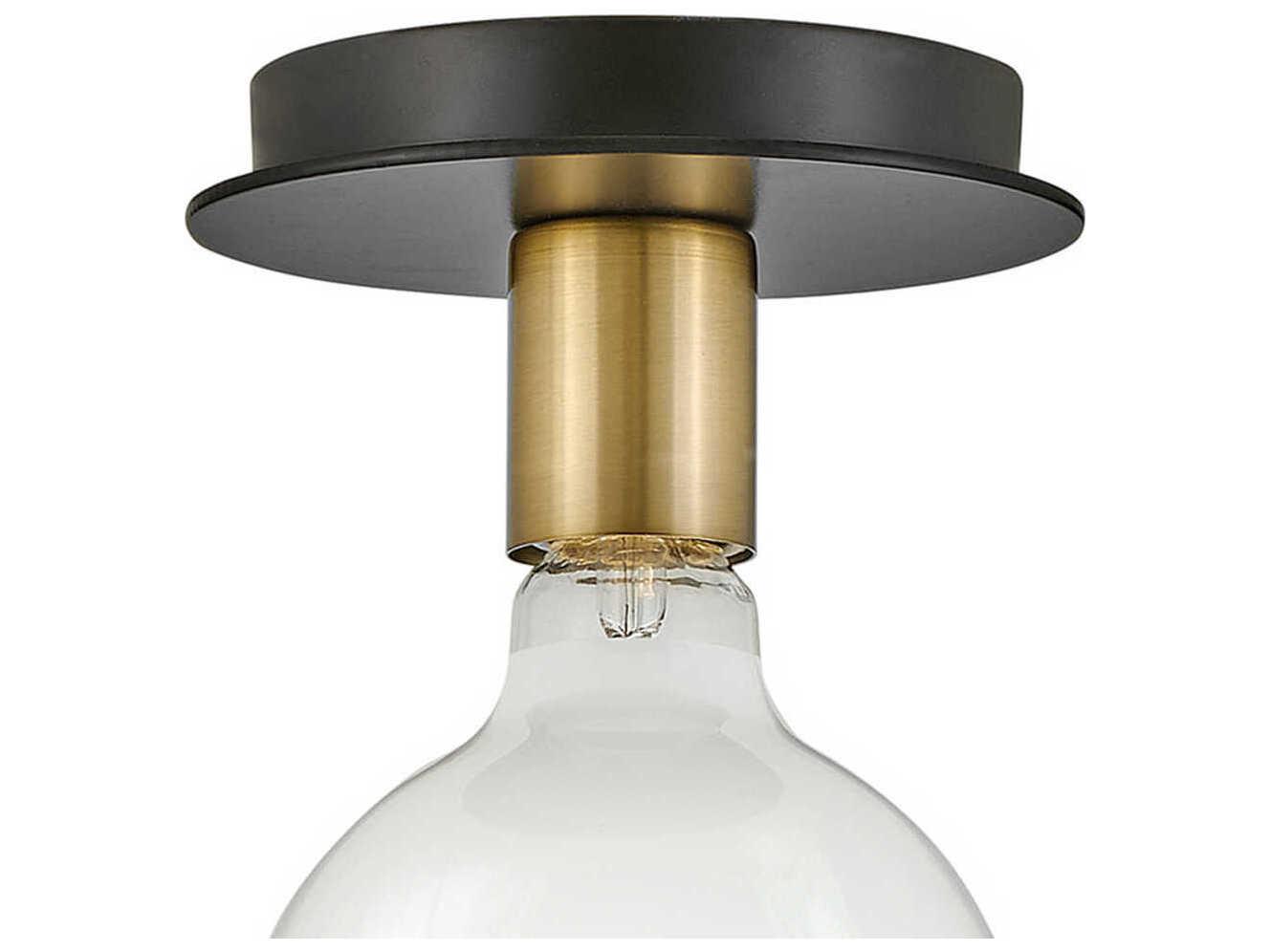 Lark Living Bobbie 1-Light Lacquered Brass Black Flush Mount