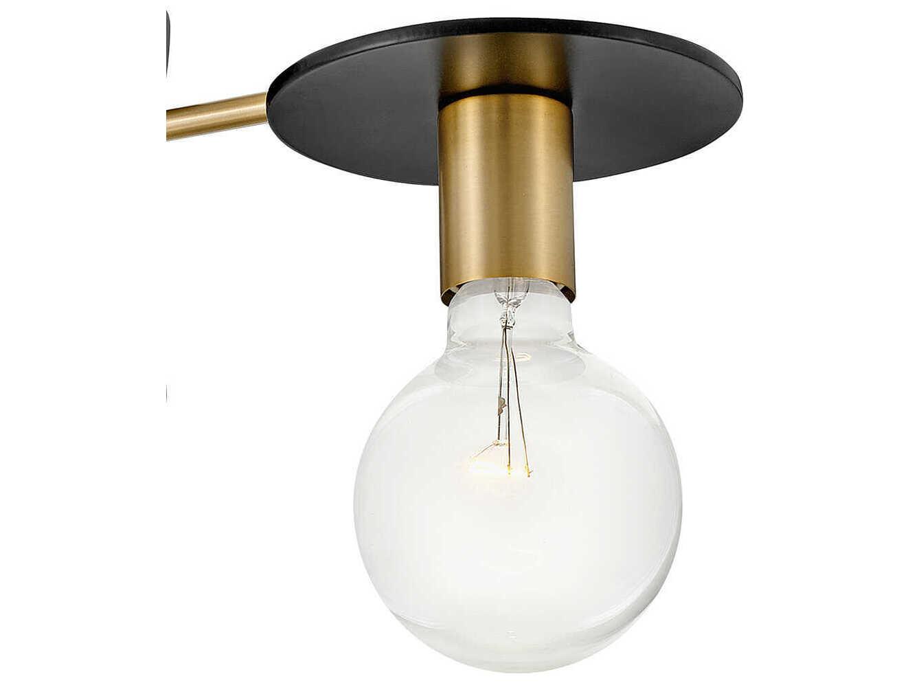 Lark Living Bobbie 3-Light Lacquered Brass Black Semi Flush Mount