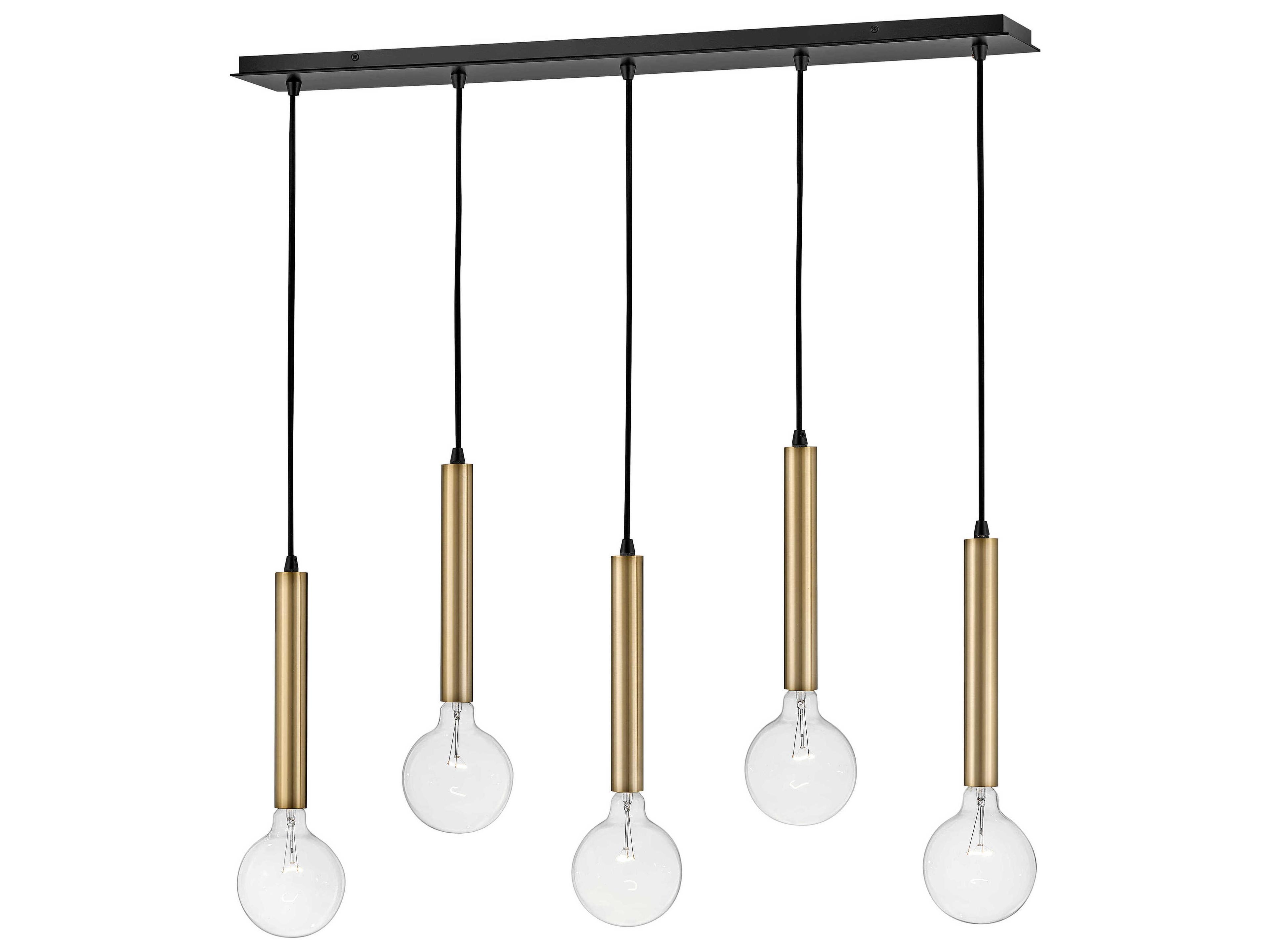 Lark Living Bobbie 5-Light Lacquered Brass Black Linear Island Pendant