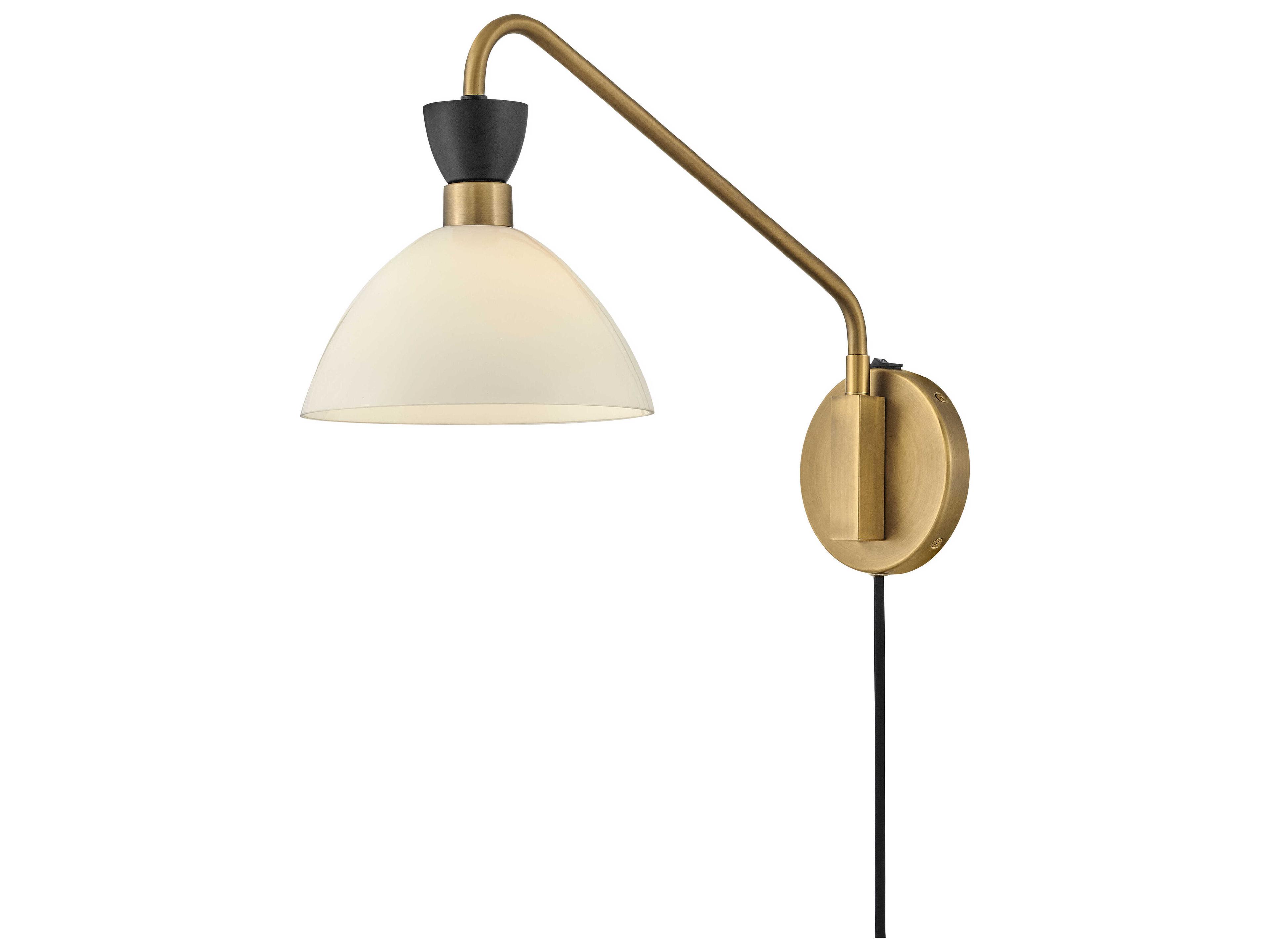 Lark Living Simon 1-Light Black Heritage Brass Swing Wall Sconce