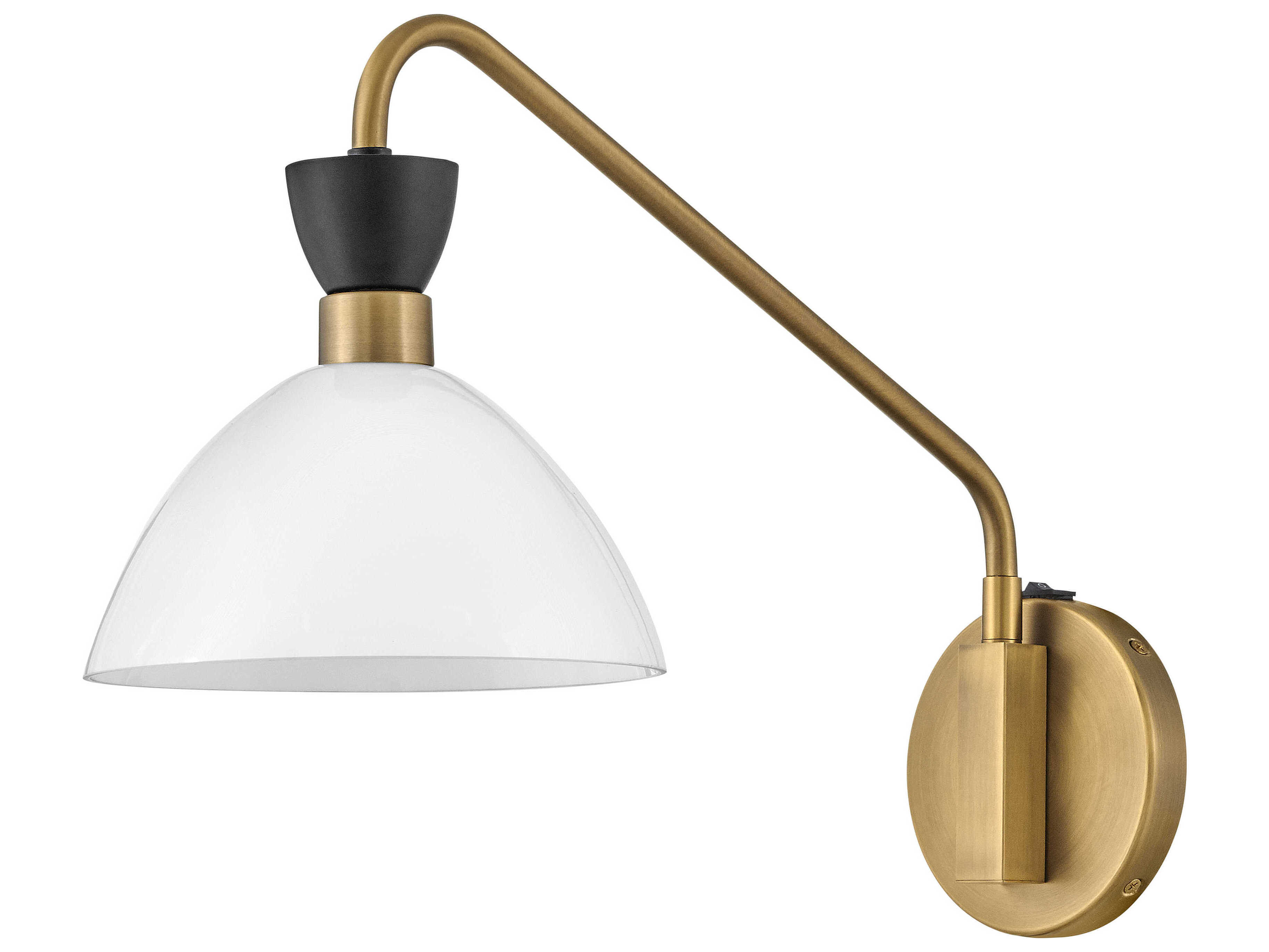 Lark Living Simon 1-Light Black Heritage Brass Swing Wall Sconce