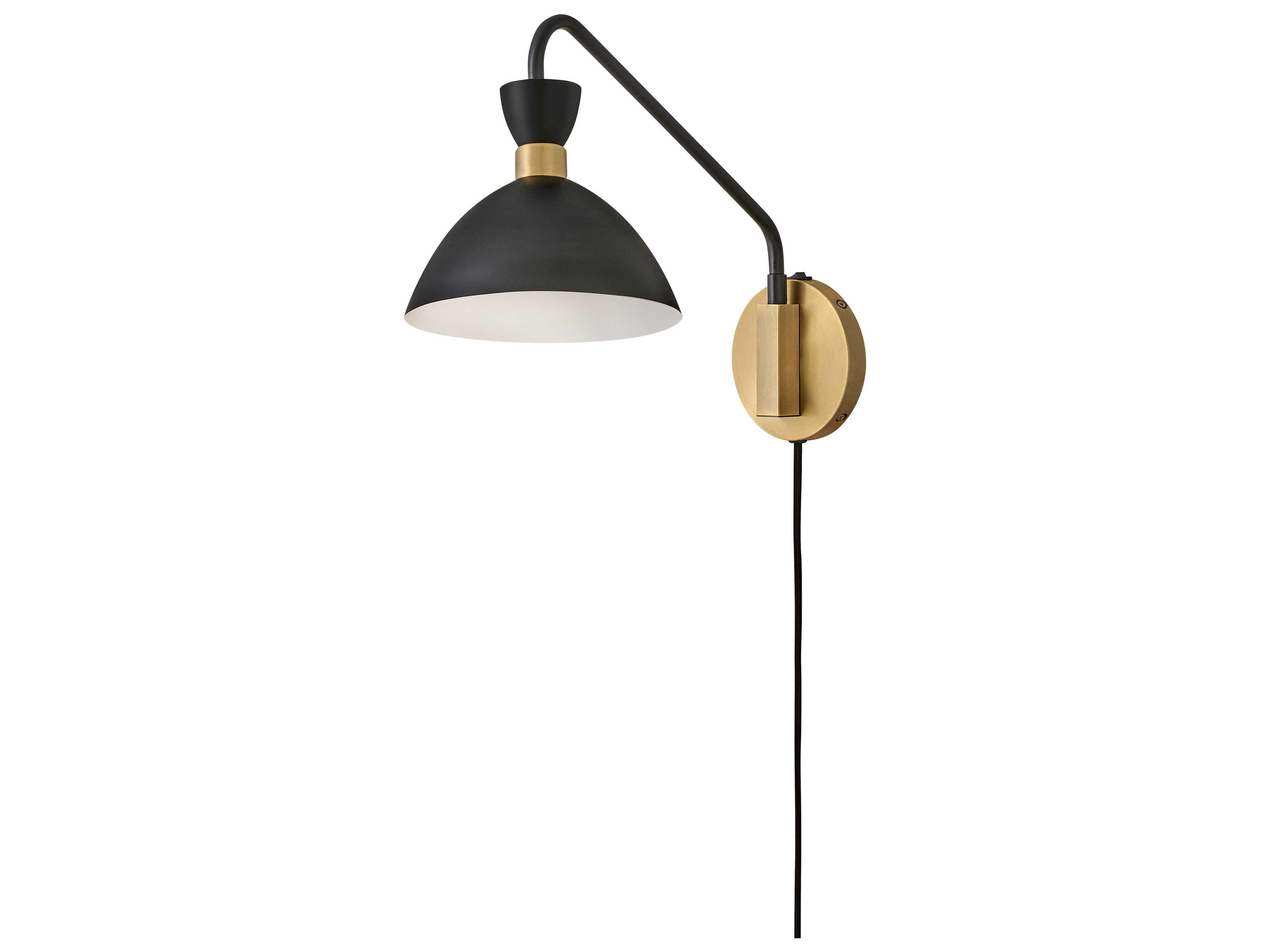 Lark Living Simon 1-Light Black Heritage Brass Swing Wall Sconce