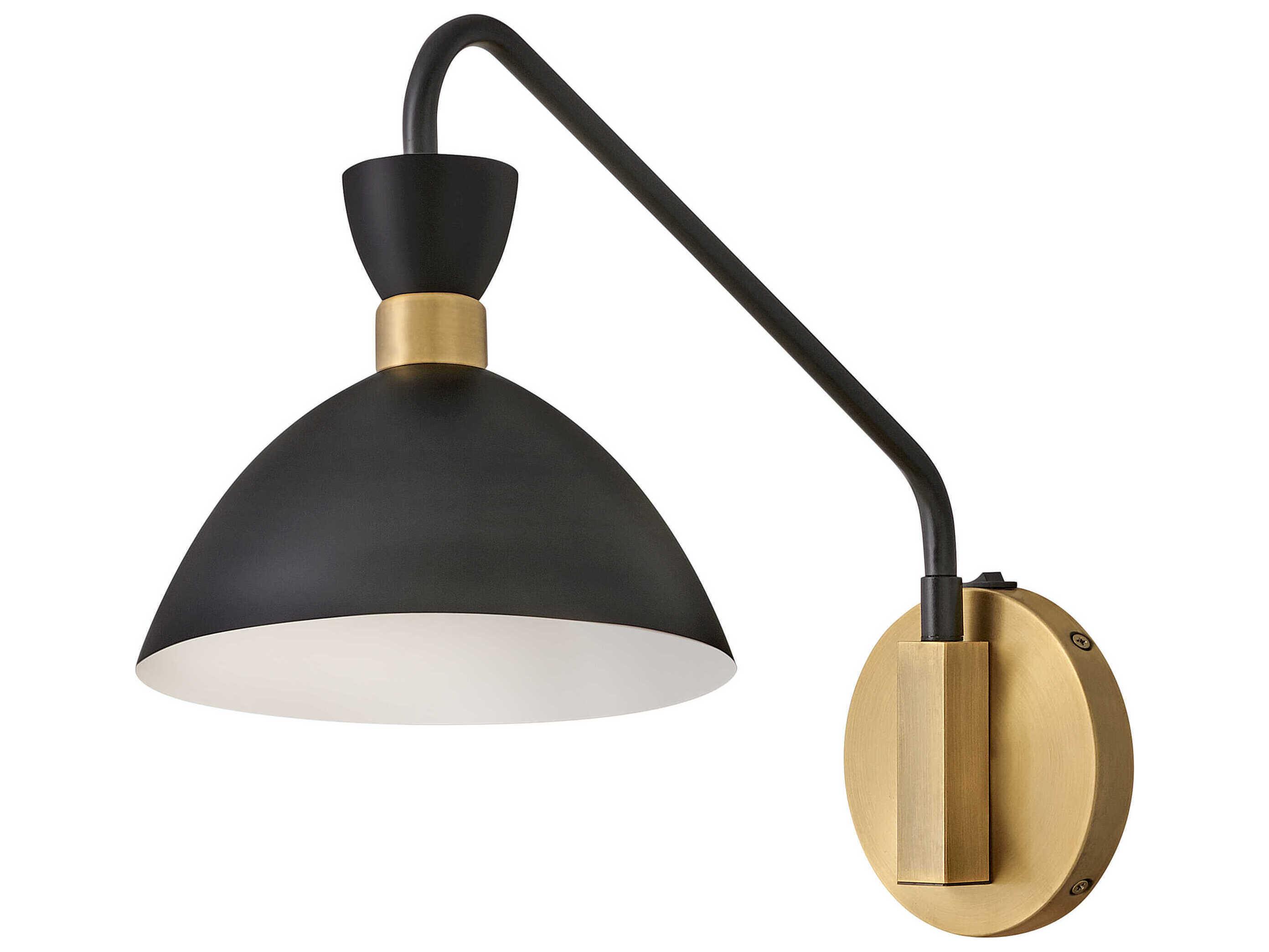 Lark Living Simon 1-Light Black Heritage Brass Swing Wall Sconce