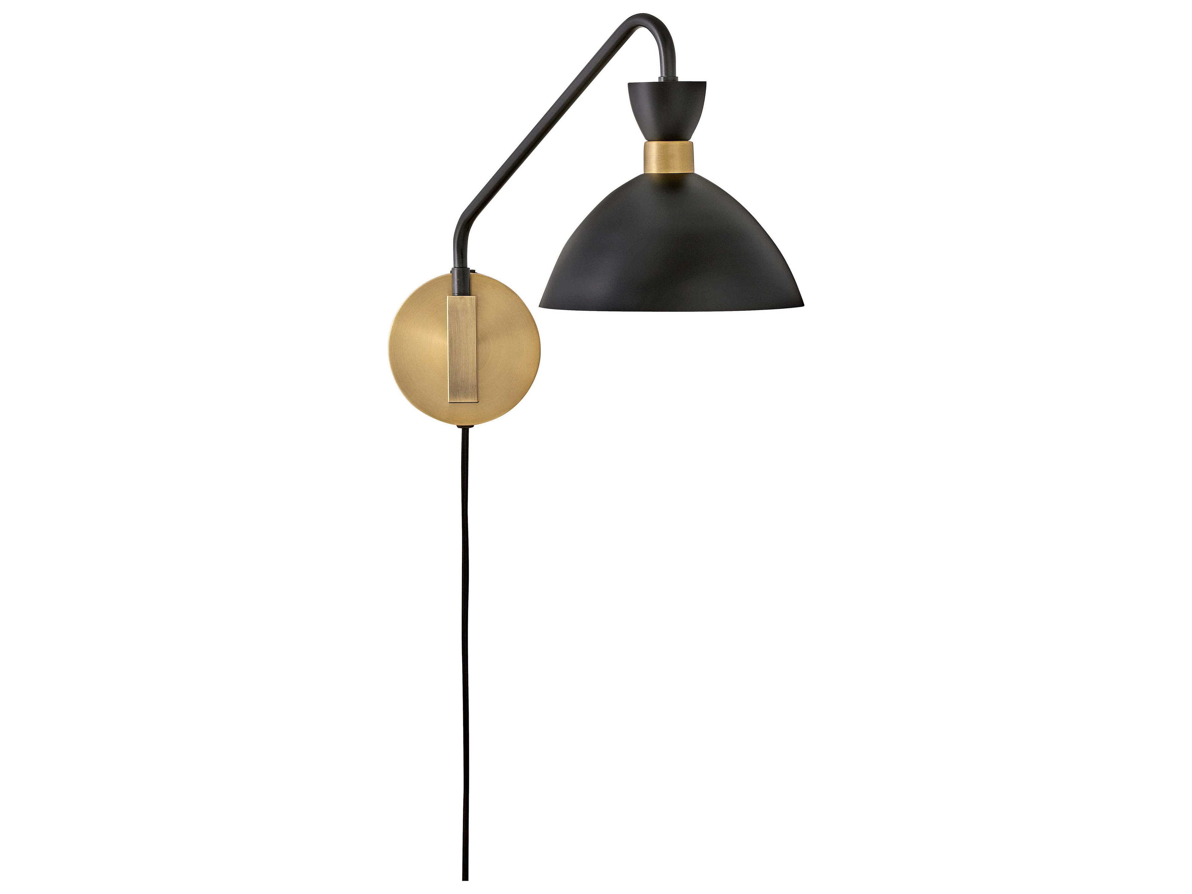 Lark Living Simon 1-Light Black Heritage Brass Swing Wall Sconce