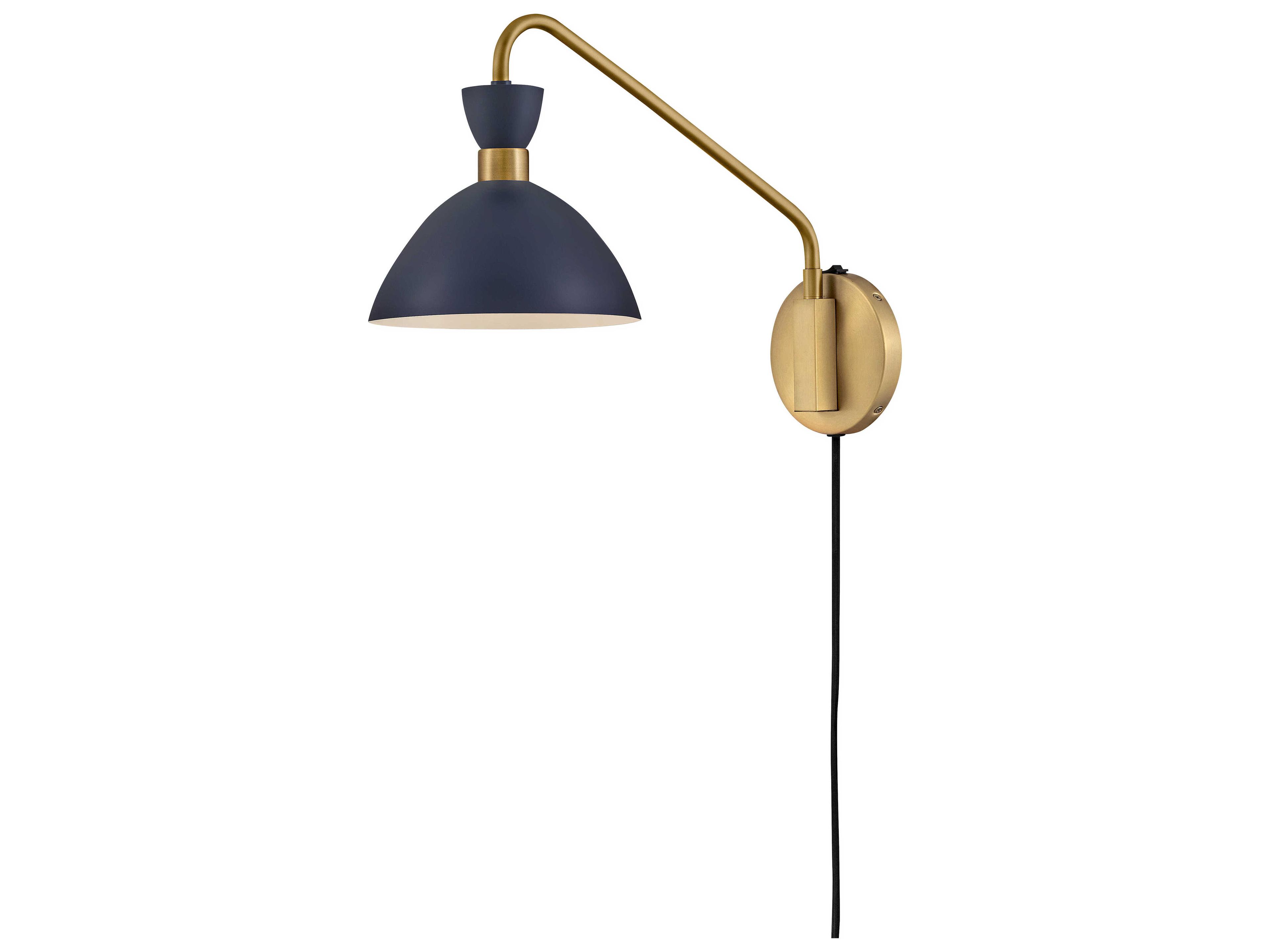 Lark Living Simon 1-Light Matte Navy Heritage Brass Blue Swing Wall Sconce