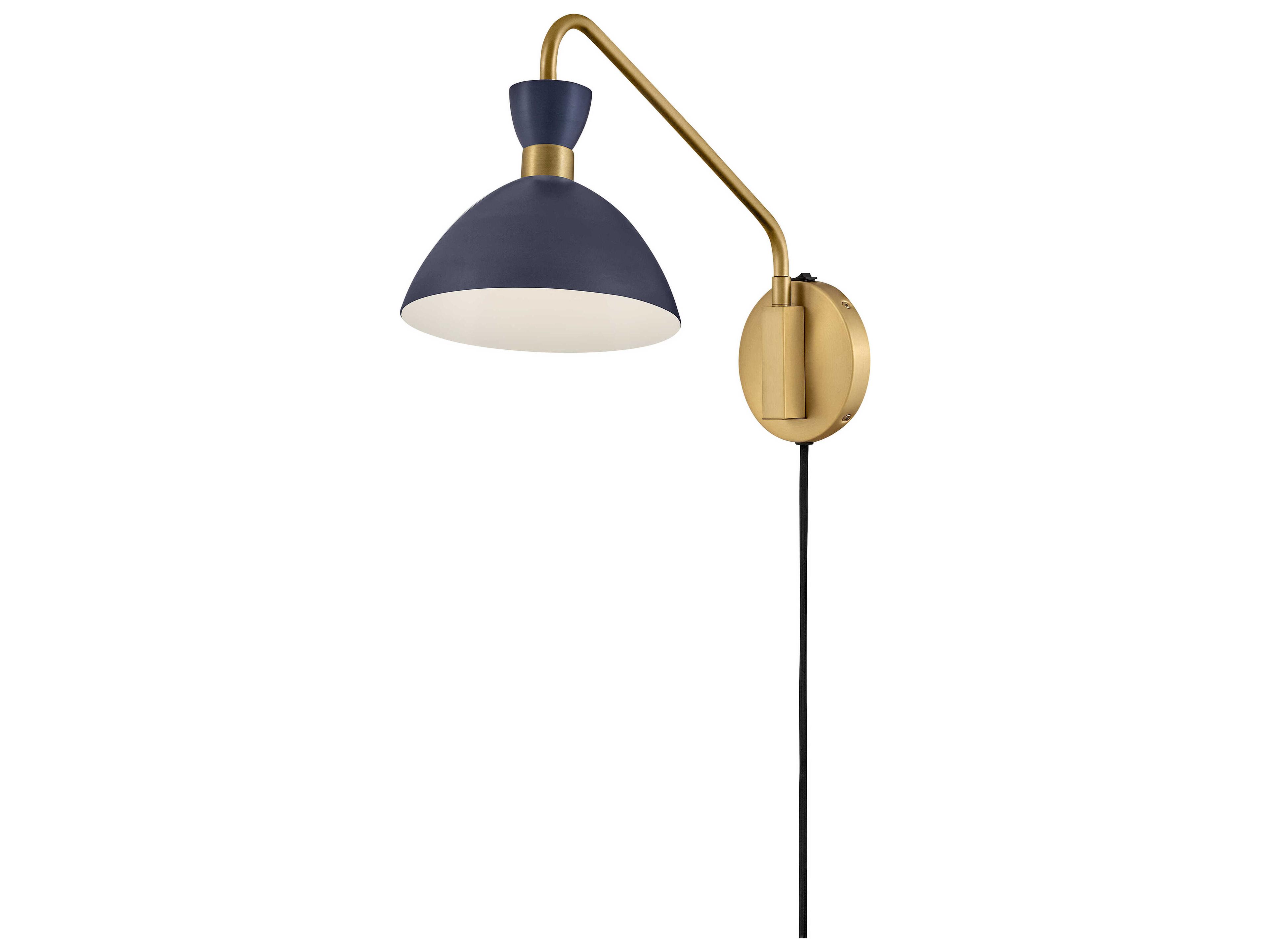 Lark Living Simon 1-Light Matte Navy Heritage Brass Blue Swing Wall Sconce