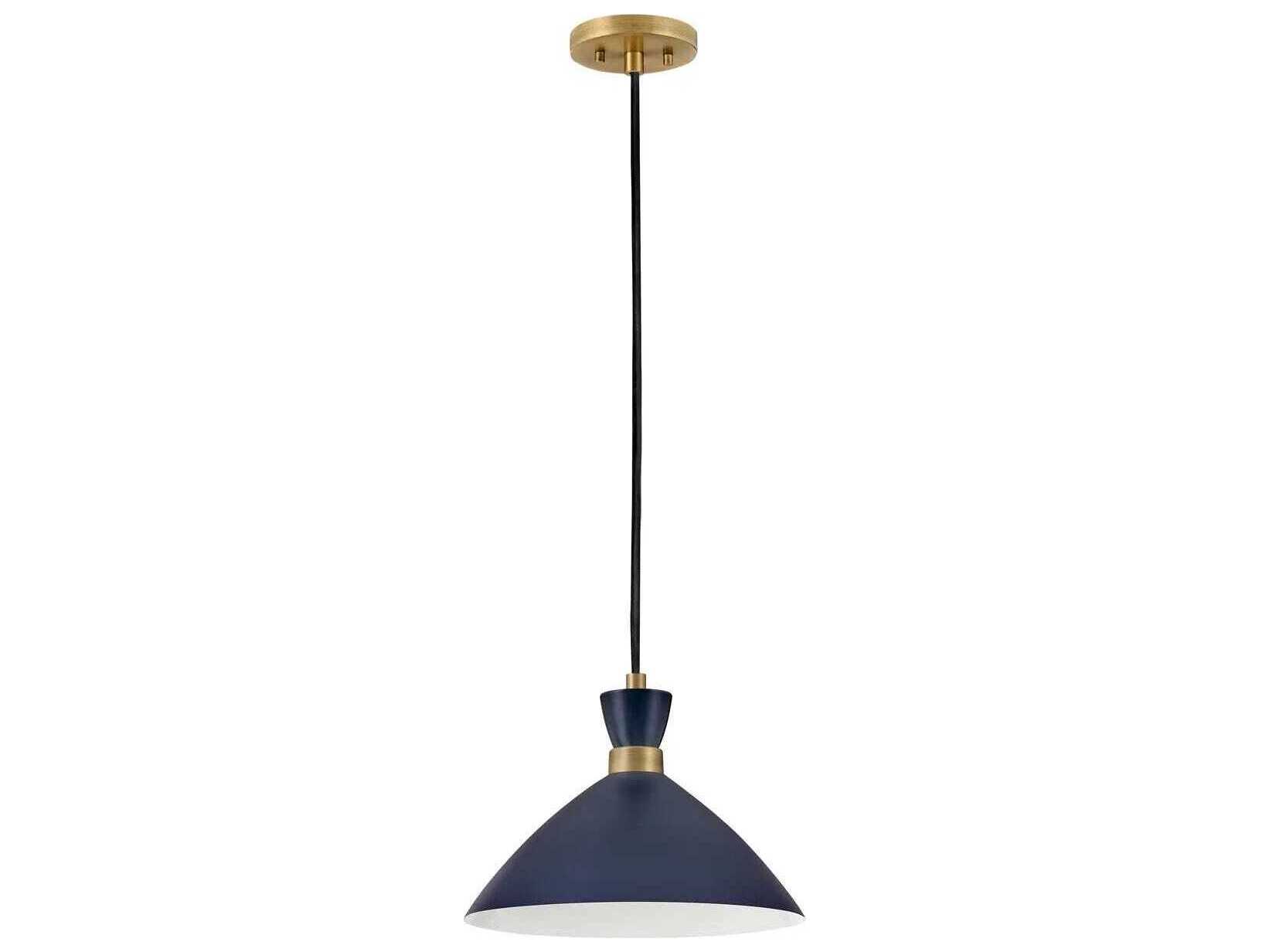 Lark Living Simon 1-Light Matte Navy Heritage Brass Blue Pendant