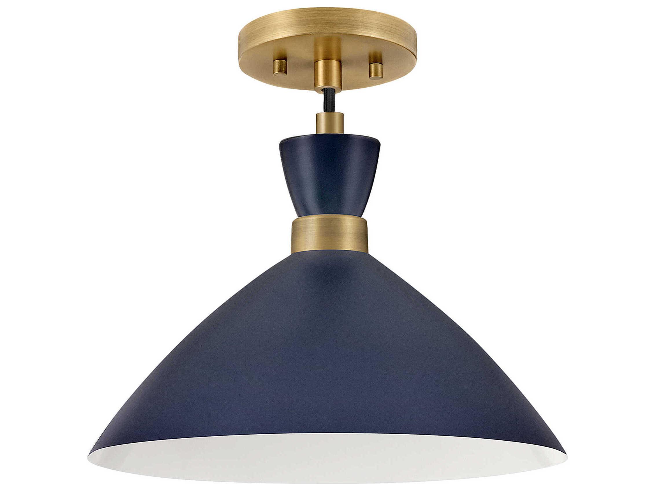 Lark Living Simon 1-Light Matte Navy Heritage Brass Blue Pendant
