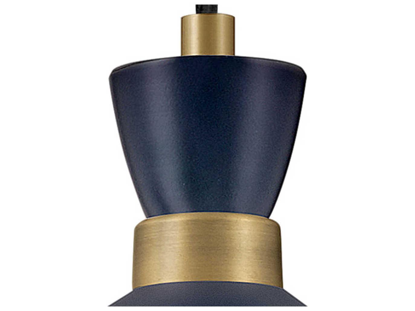 Lark Living Simon 1-Light Matte Navy Heritage Brass Blue Pendant