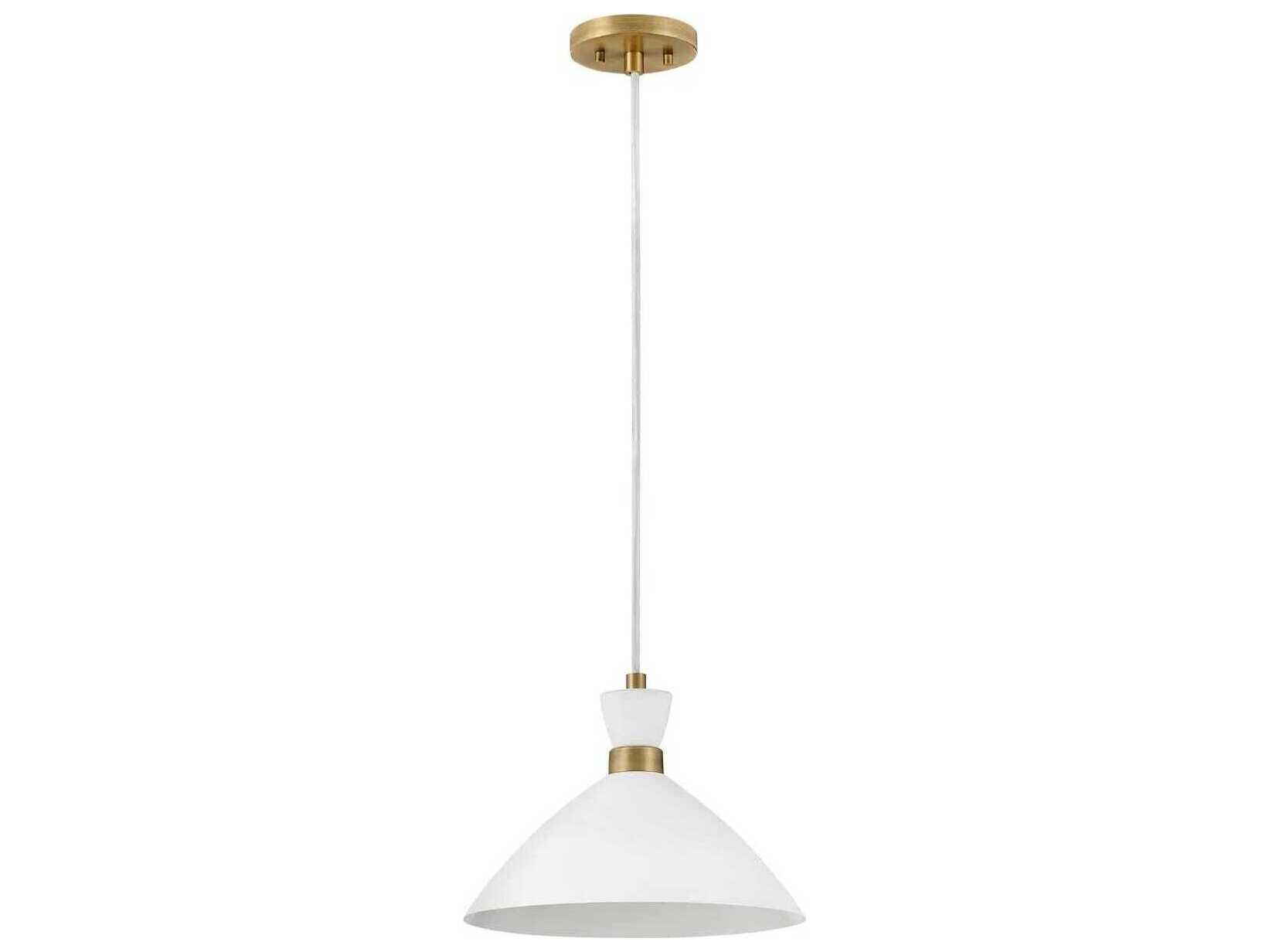Lark Living Simon 1-Light Matte White Heritage Brass Pendant