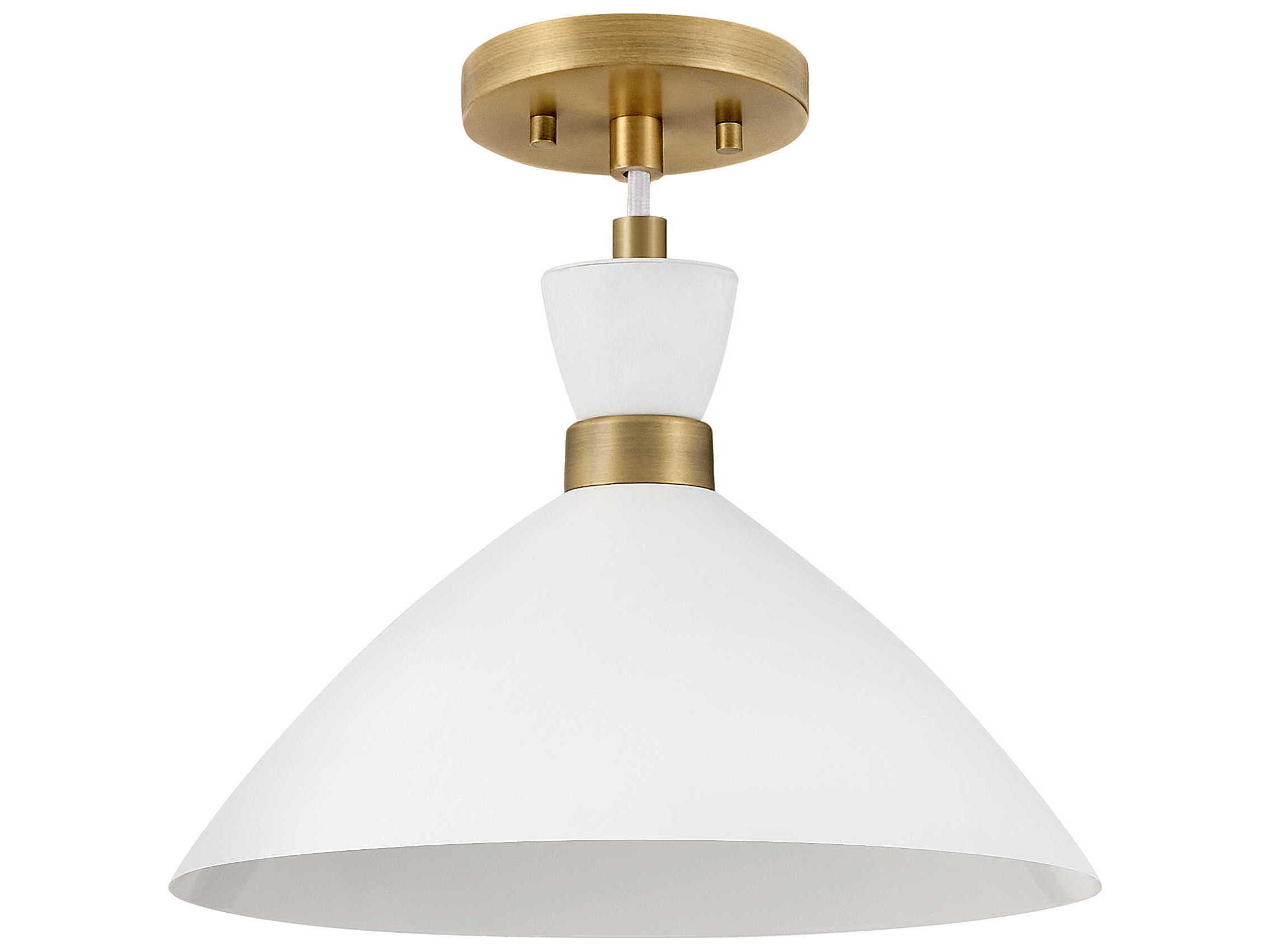 Lark Living Simon 1-Light Matte White Heritage Brass Pendant