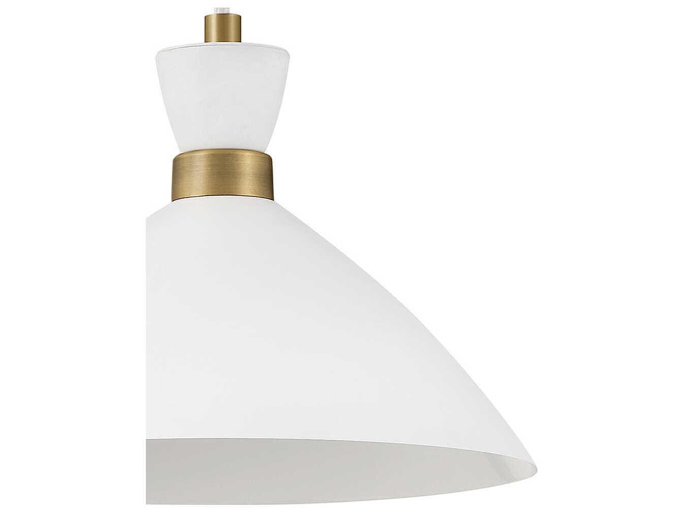 Lark Living Simon 1-Light Matte White Heritage Brass Pendant