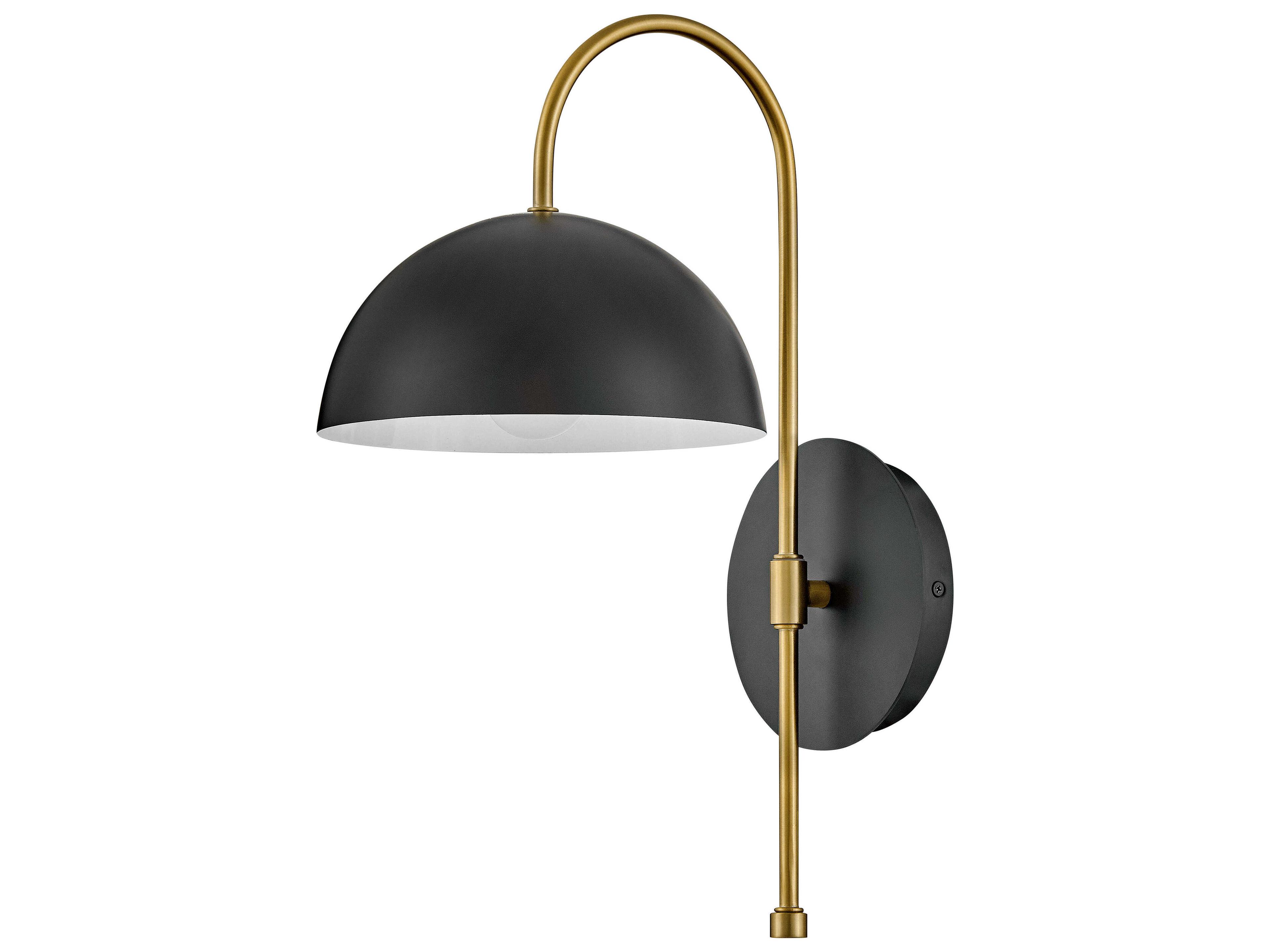 Lark Living Lou 1-Light Black Lacquered Brass Wall Sconce