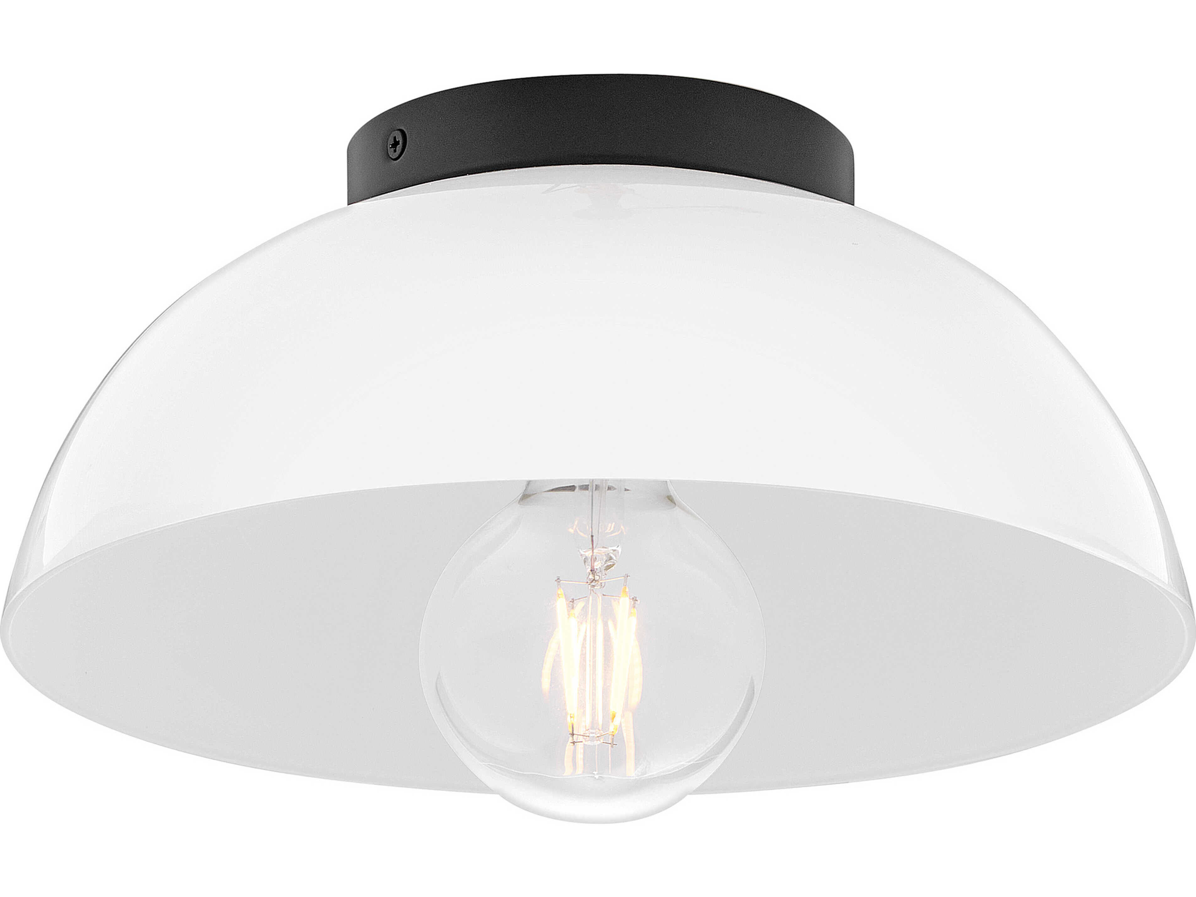 Lark Living Stu 1-Light Black Dome Flush Mount