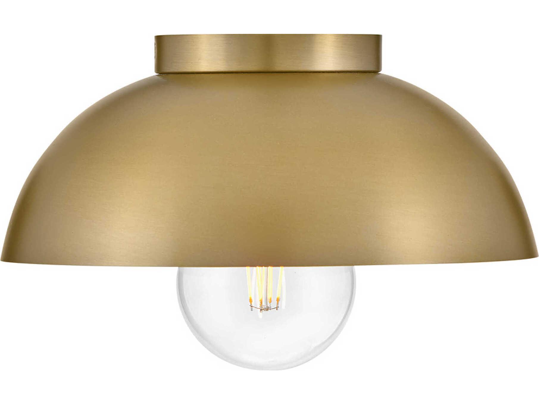 Lark Living Stu 1-Light Lacquered Brass Dome Flush Mount