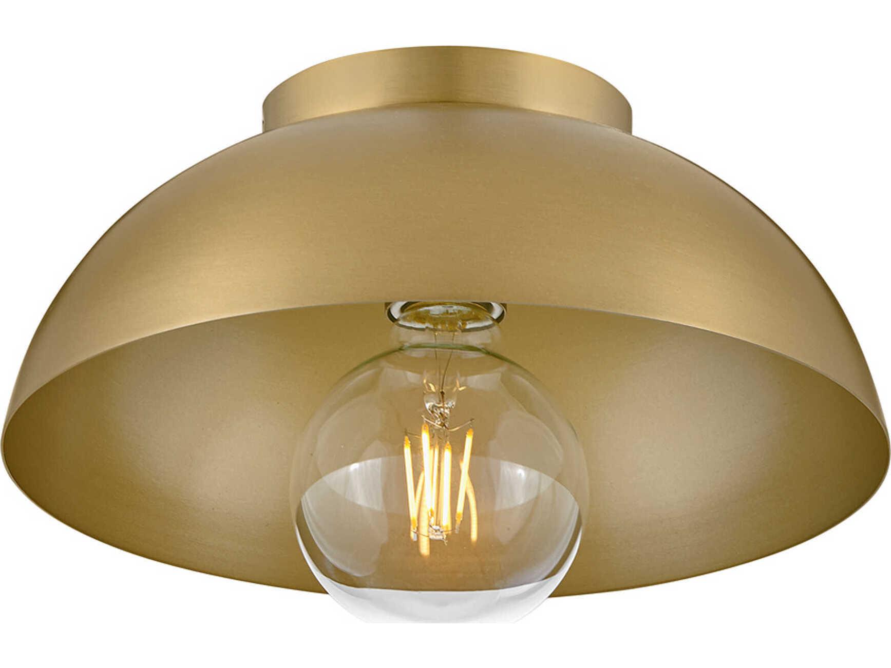 Lark Living Stu 1-Light Lacquered Brass Dome Flush Mount