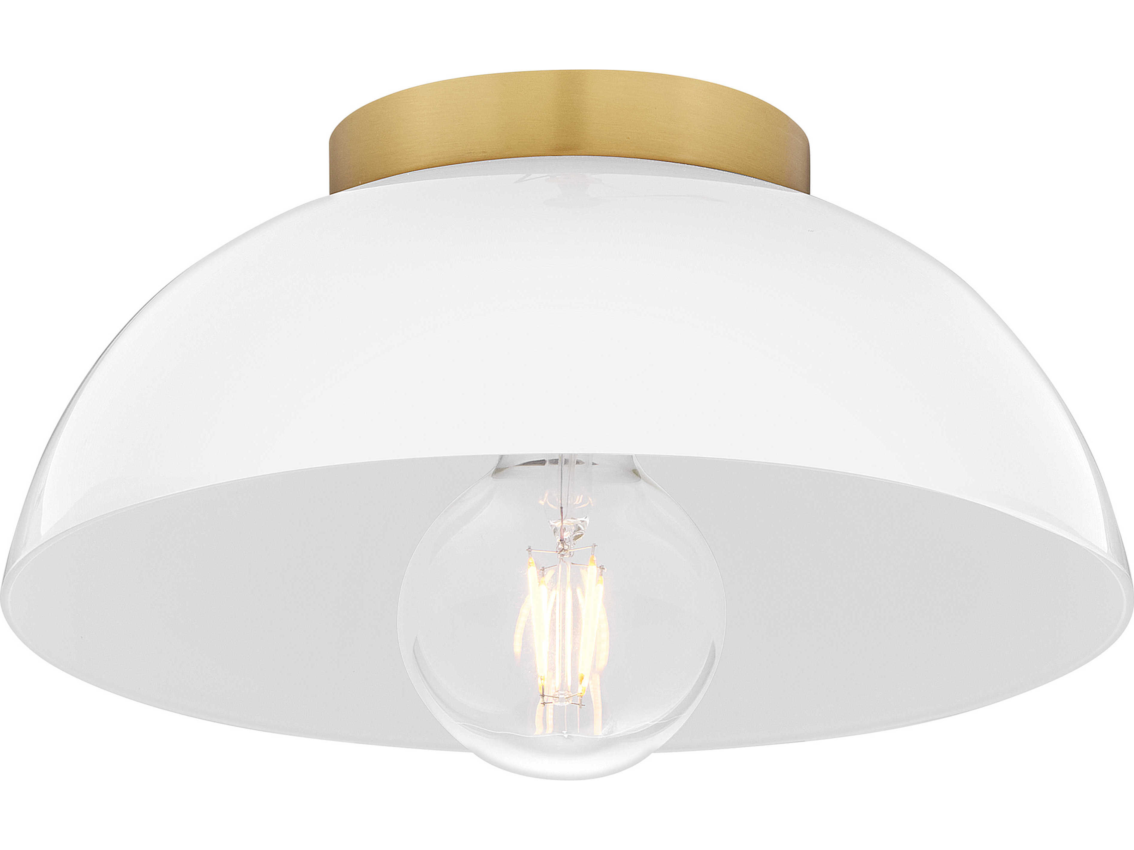 Lark Living Stu 1-Light Lacquered Brass Dome Flush Mount